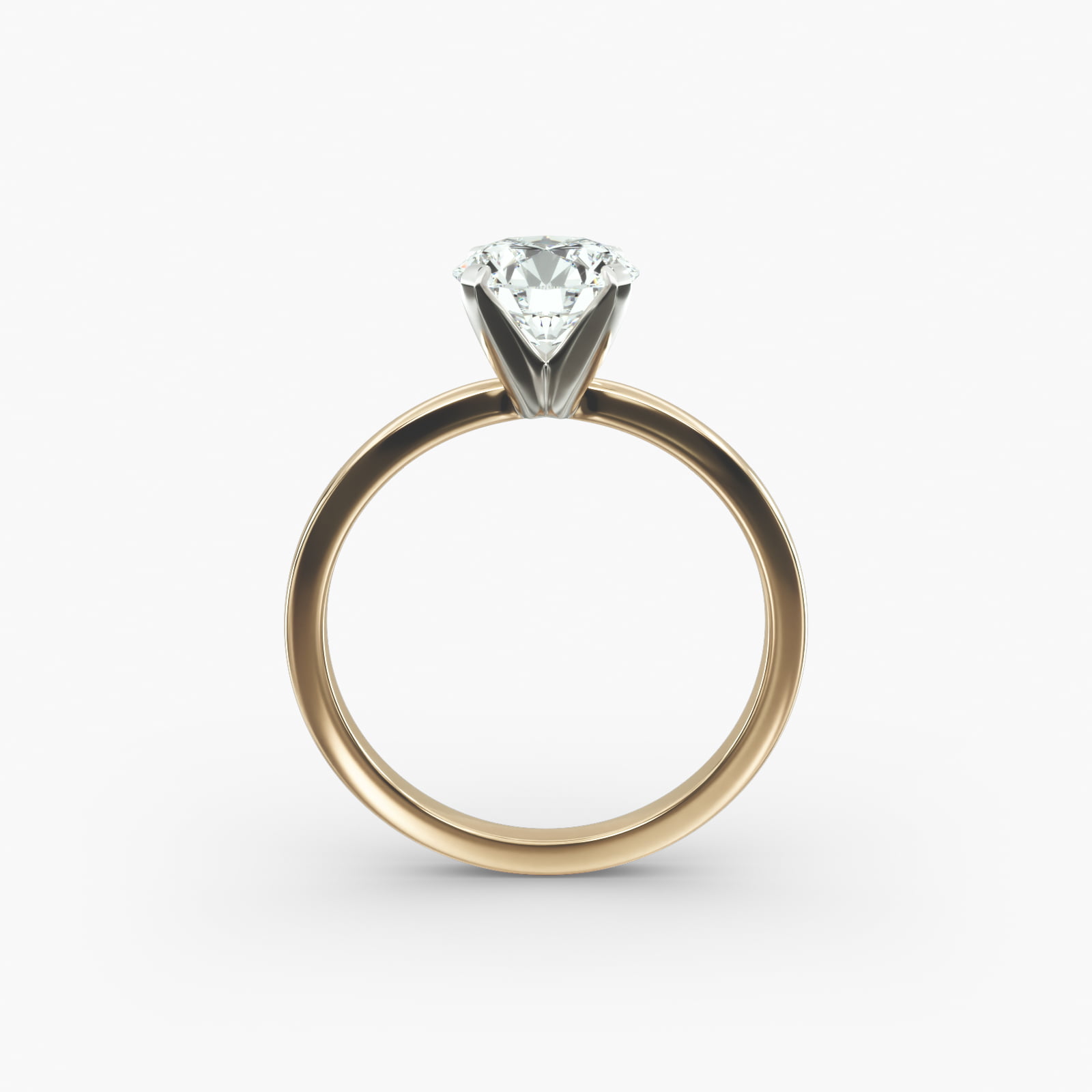 Comfort Fit Solitaire Engagement Ring In 18K Yellow Gold