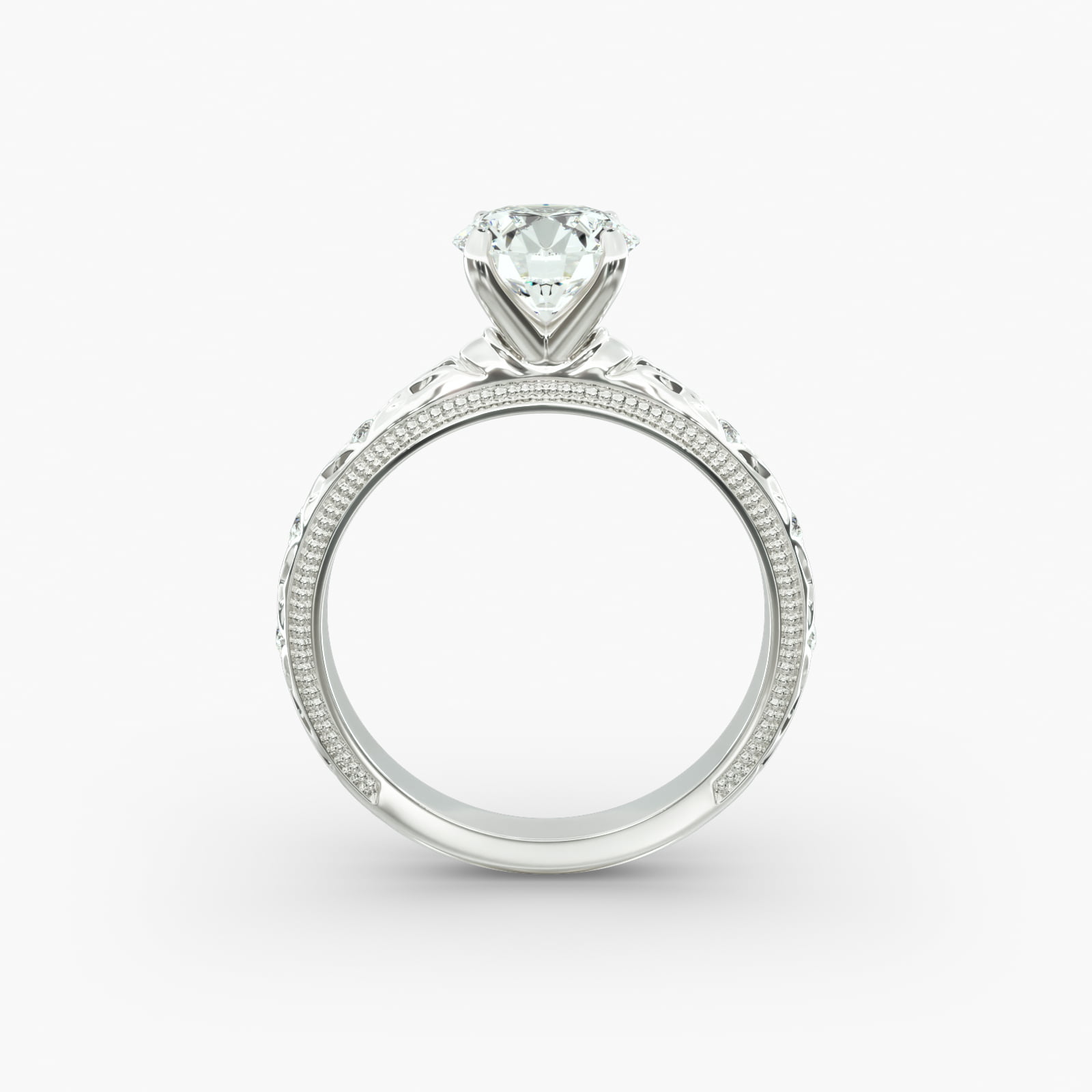 Blossom Vintage-Style Engagement Ring In 14K White Gold