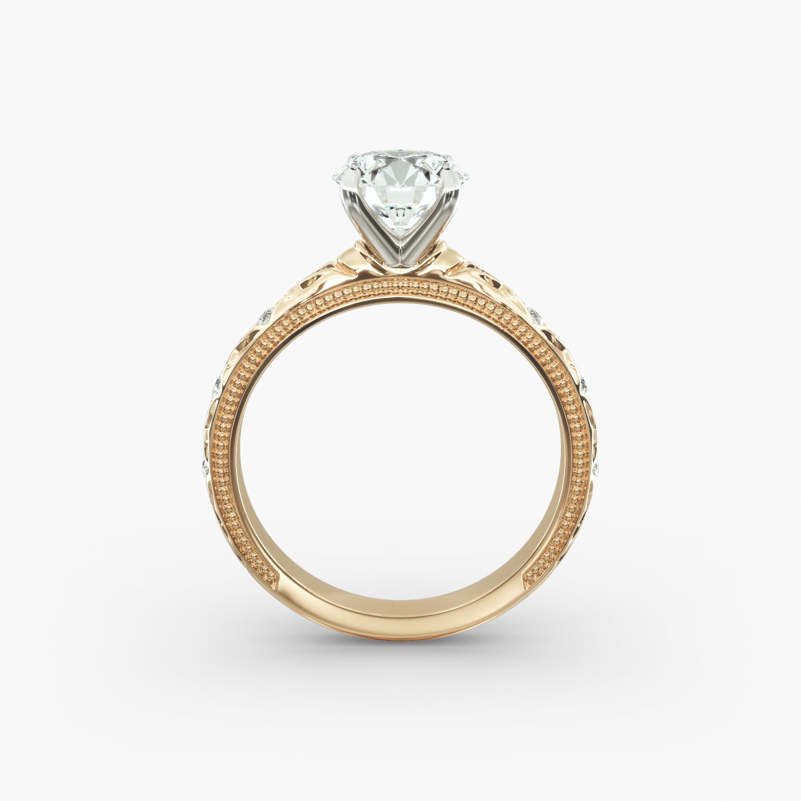 Blossom Vintage-Style Engagement Ring In 18K Yellow Gold