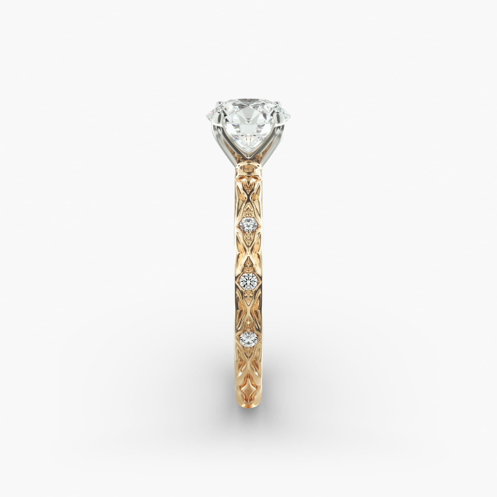 Blossom Vintage-Style Engagement Ring In 18K Yellow Gold