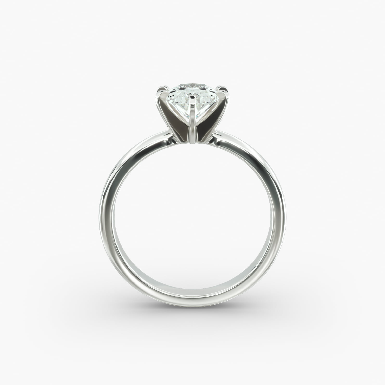 Comfort Fit Six Prong Solitaire Engagement Ring In Platinum