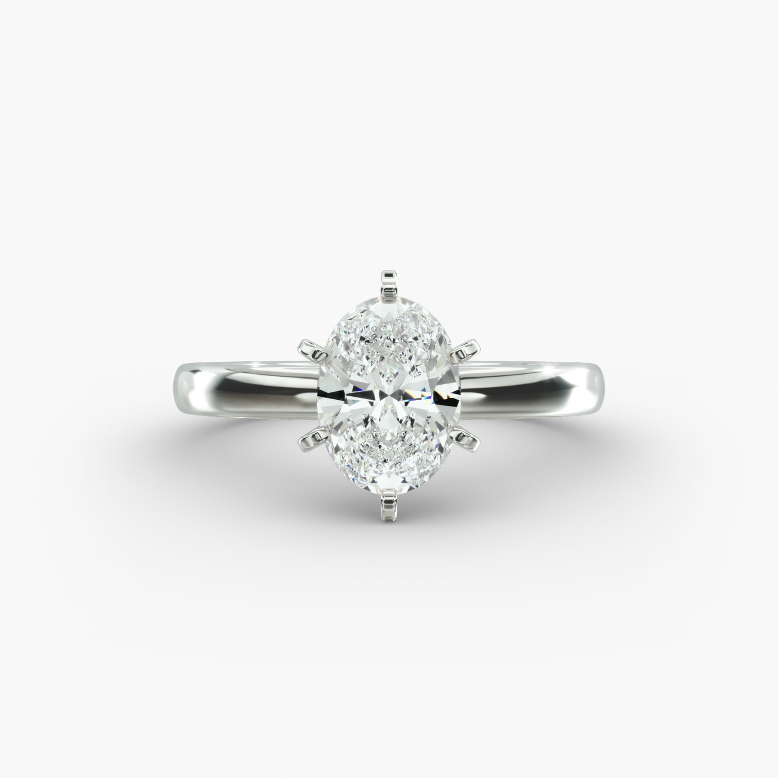 Comfort Fit Six Prong Solitaire Engagement Ring In Platinum