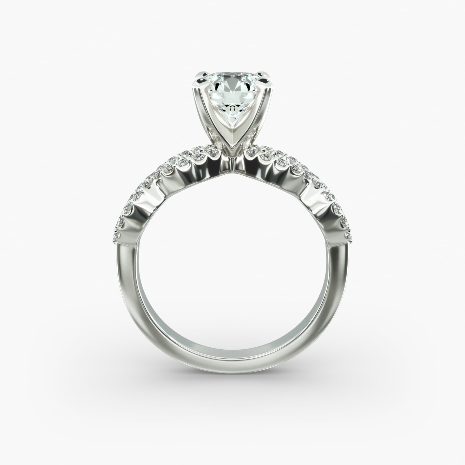 Platinum Pavé Infinity Diamond Engagement Ring