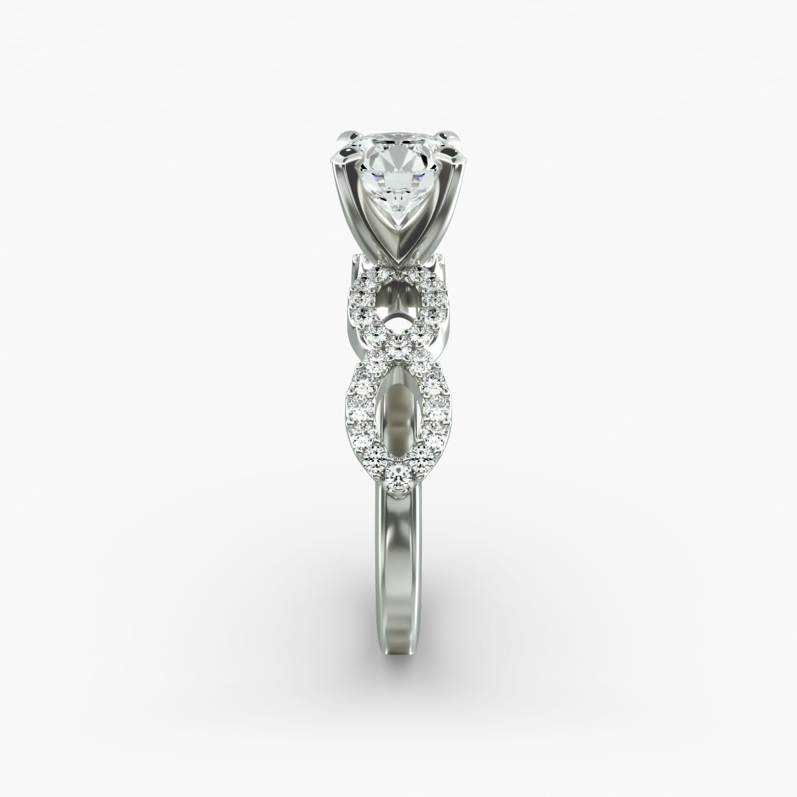 Platinum Pavé Infinity Diamond Engagement Ring