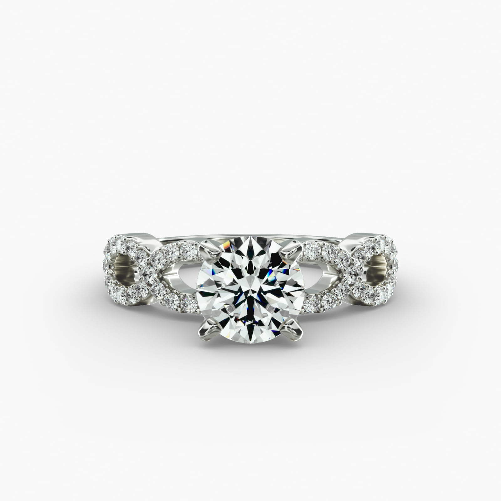 Platinum Pavé Infinity Diamond Engagement Ring