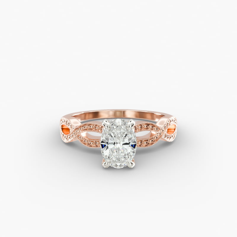 Infinity Vintage-Style Engagement Ring In 14K Rose Gold
