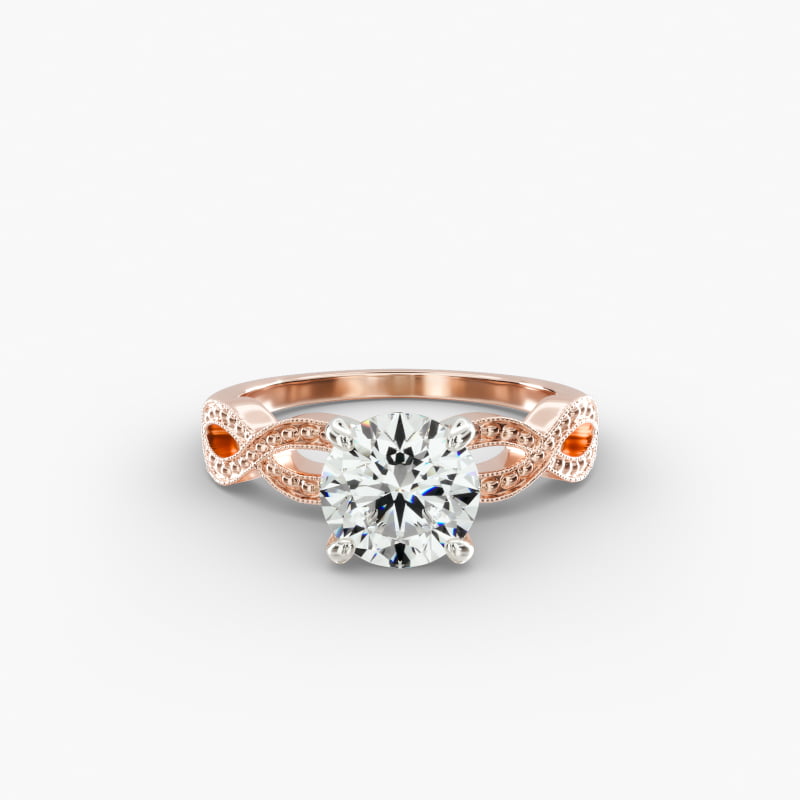 Infinity Vintage-Style Engagement Ring In 14K Rose Gold