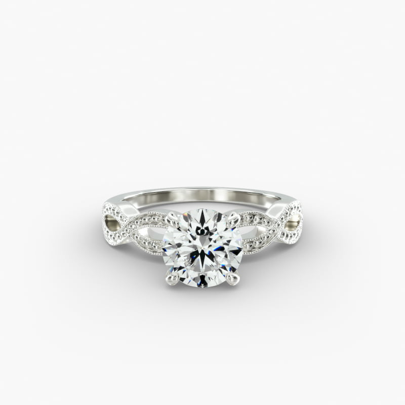 Infinity Vintage-Style Engagement Ring In Platinum
