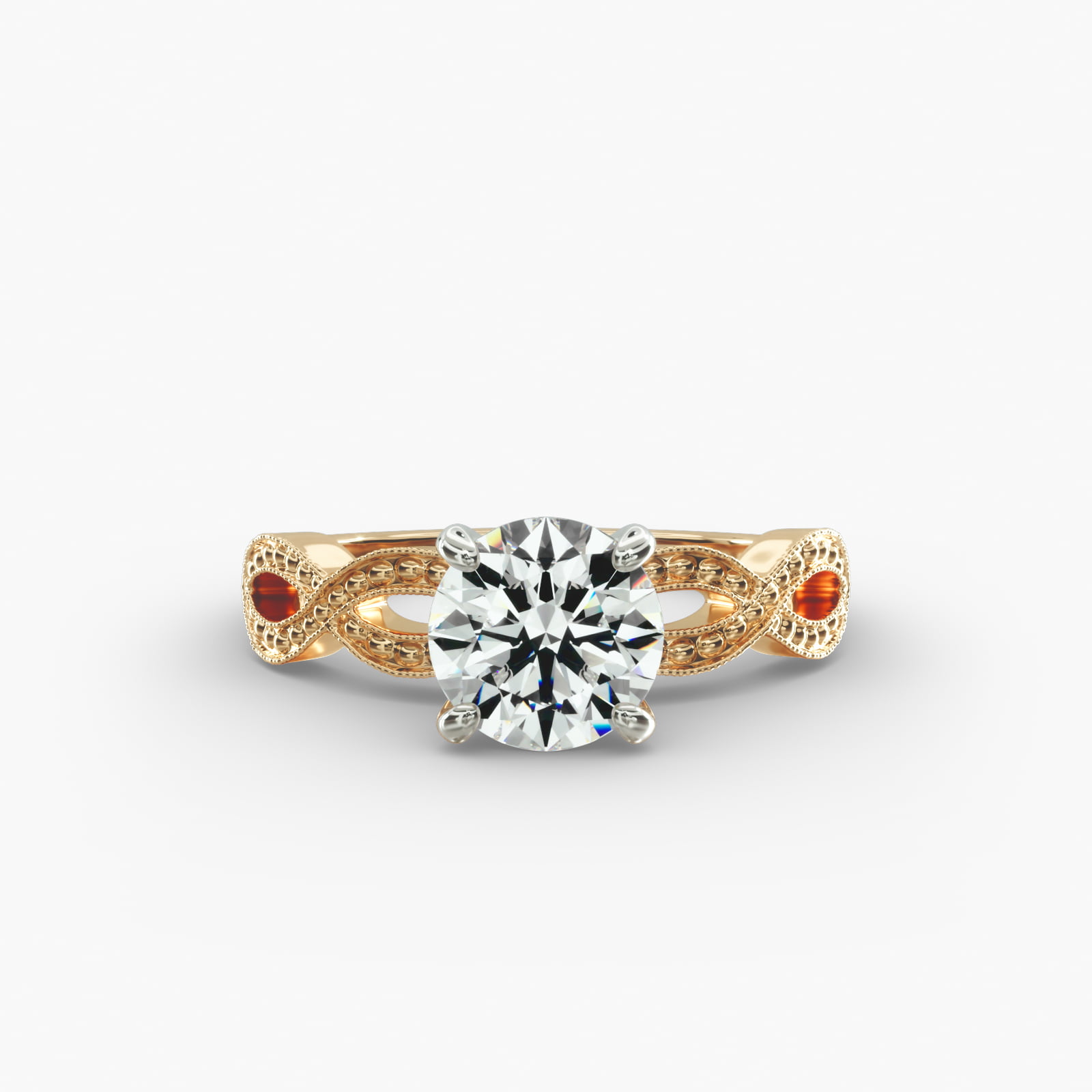 Infinity Vintage-Style Engagement Ring In 14K Yellow Gold