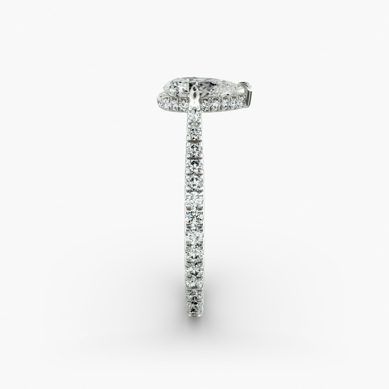 Cathedral Pavé Crown Diamond Engagement Ring In Platinum