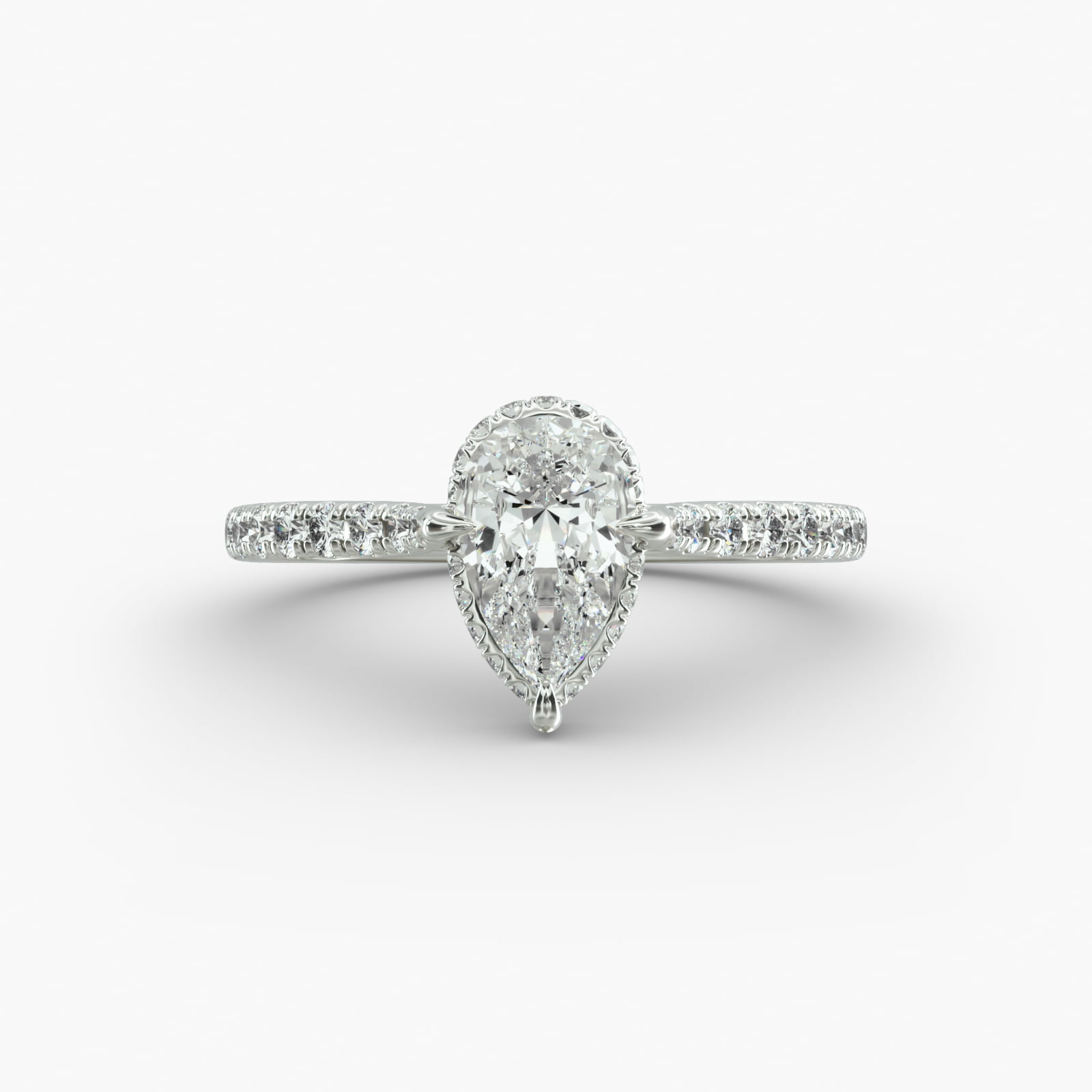 Cathedral Pavé Crown Diamond Engagement Ring In Platinum