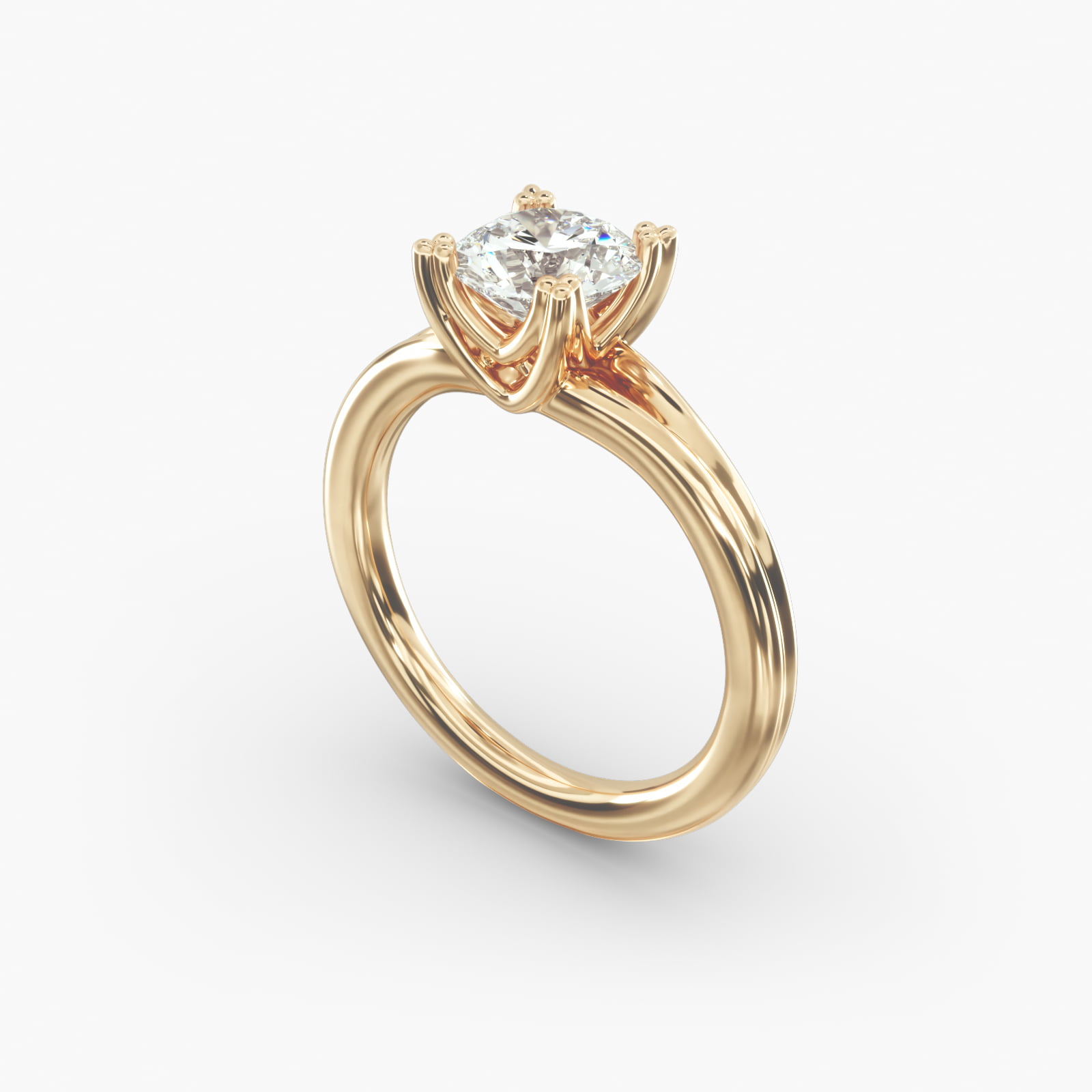 Woven Solitaire Engagement Ring In 18K Yellow Gold-18107y