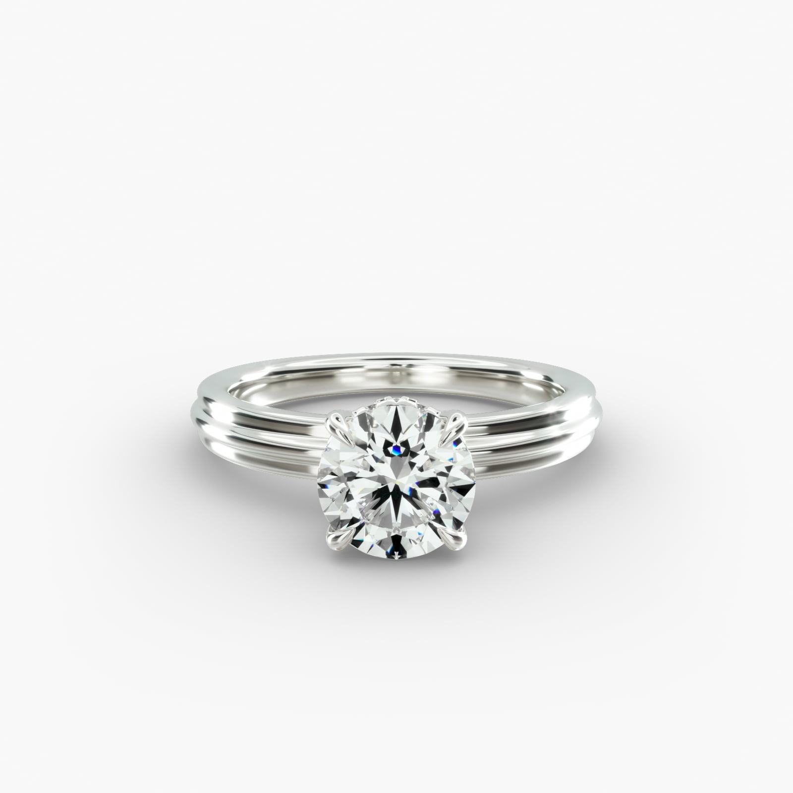Sculpted Hidden Halo Solitaire (Platinum)