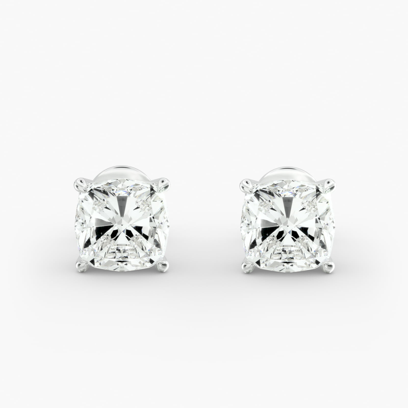 Cushion Cut Custom Diamond Stud Earrings (Setting Only) In Platinum