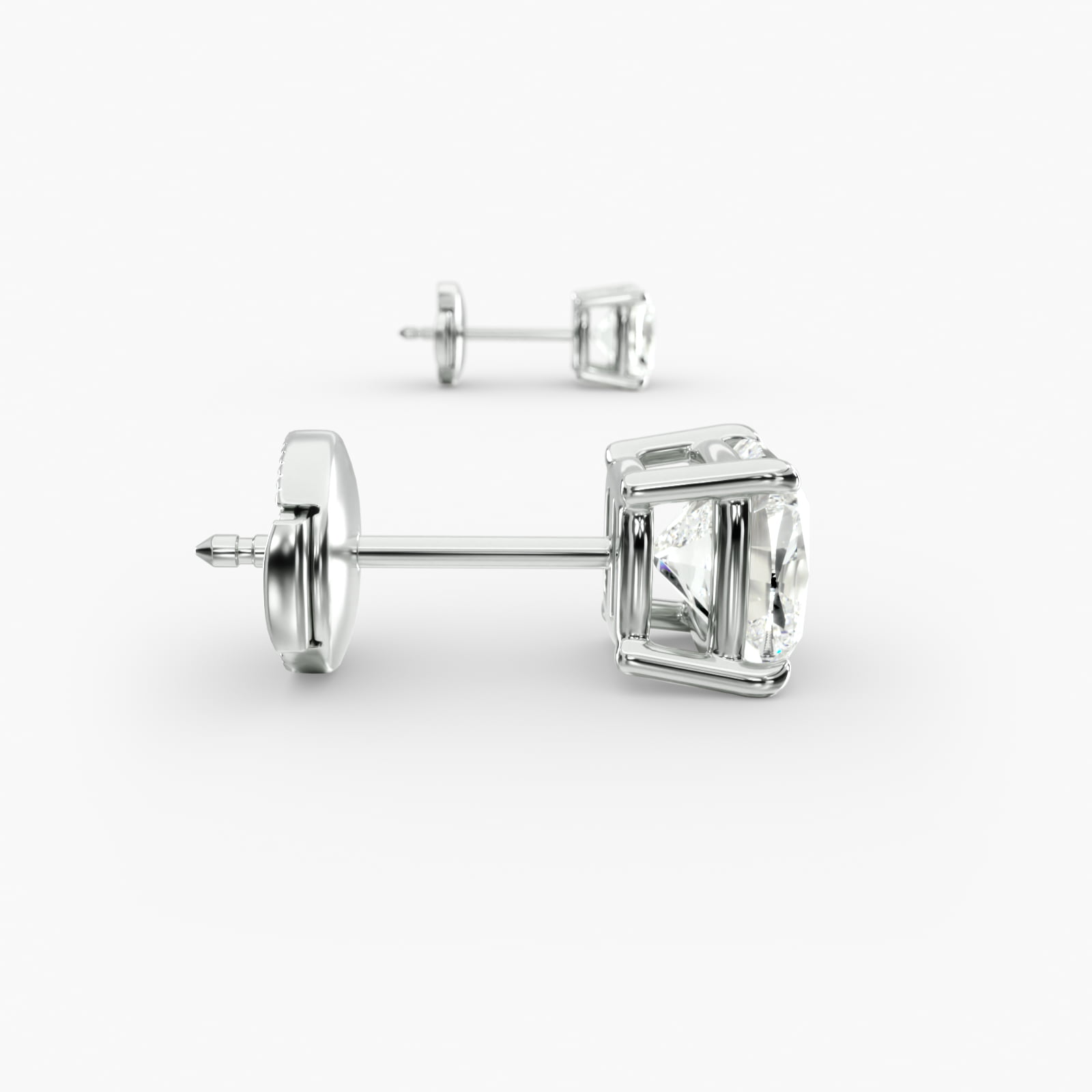 Cushion Cut Custom Diamond Stud Earrings (Setting Only) In Platinum