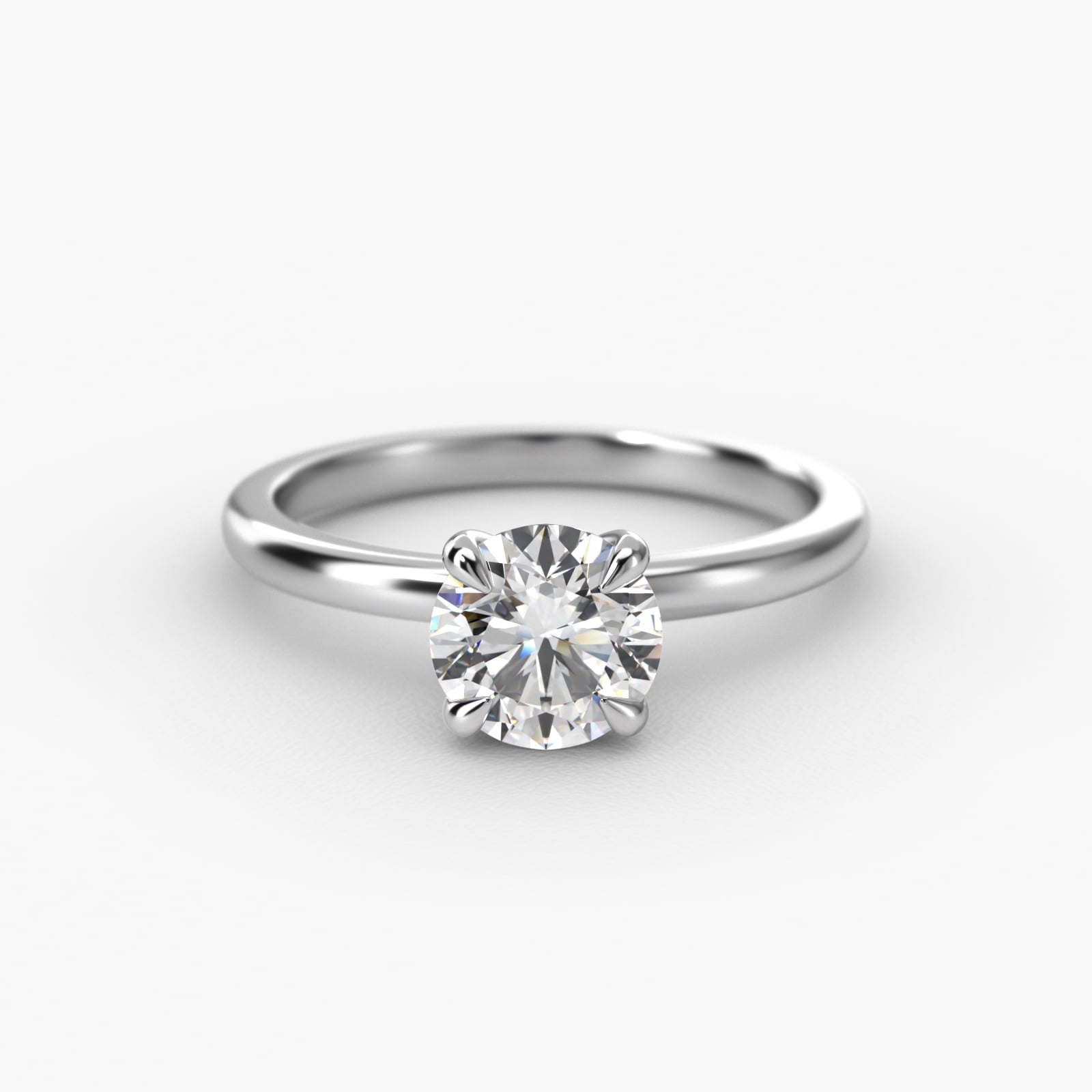 Round 1 CT Certified Lab-Grown Diamond Claw Prong Flush Fit Solitaire Engagement Ring In Platinum