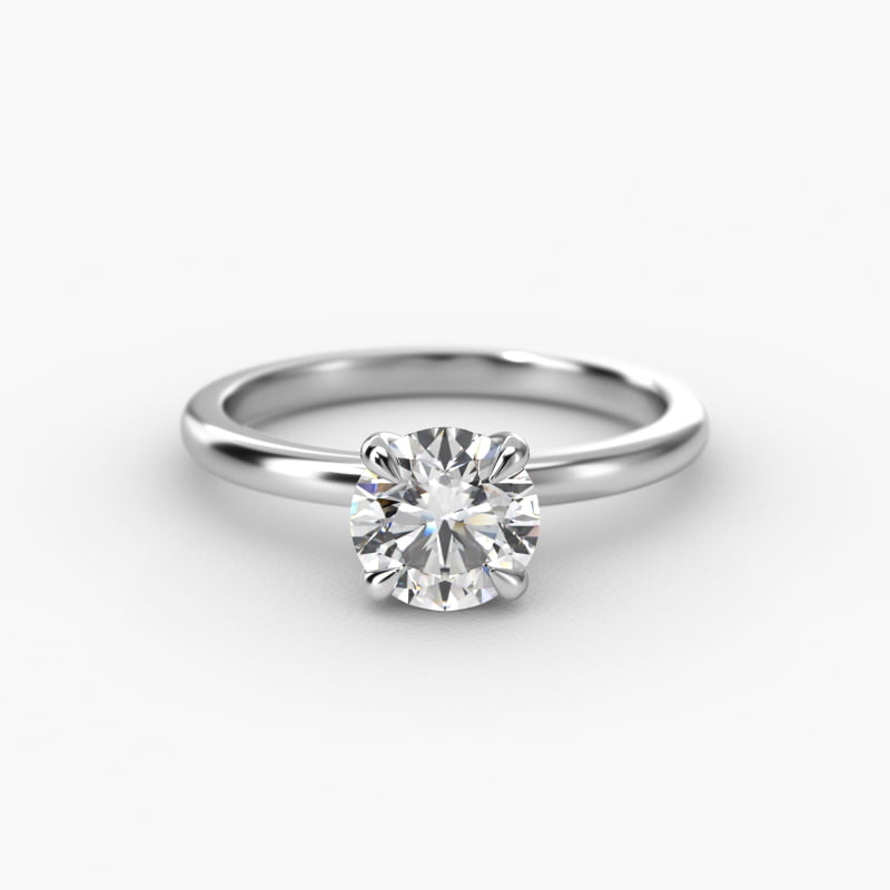 Round 2 CT Certified Lab-Grown Diamond Claw Prong Flush Fit Solitaire Engagement Ring In 14K White Gold