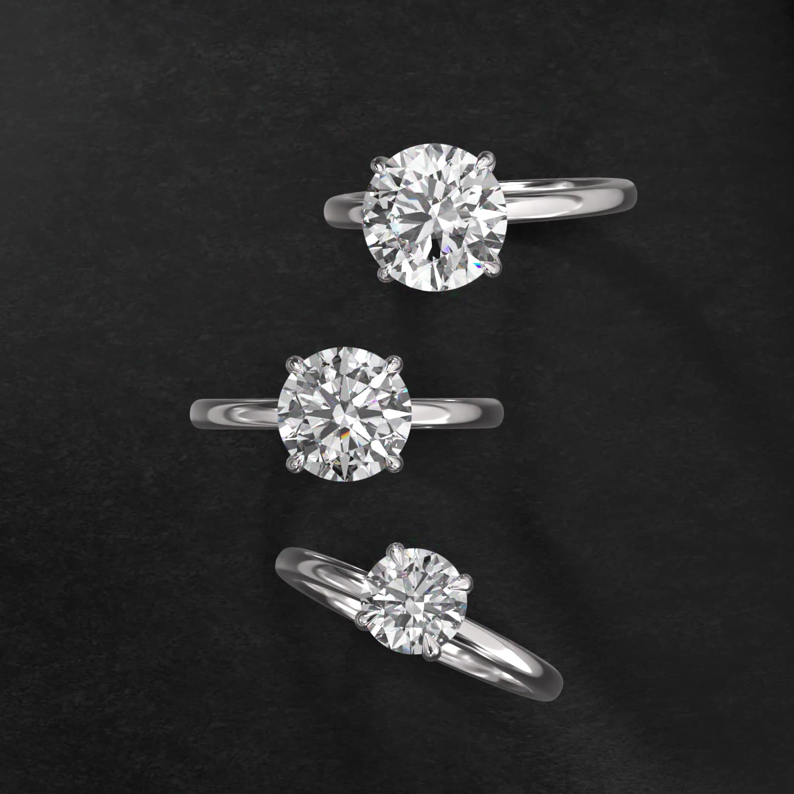 Round 1.5 CT Certified Diamond Claw Prong Flush Fit Solitaire Engagement Ring In Platinum