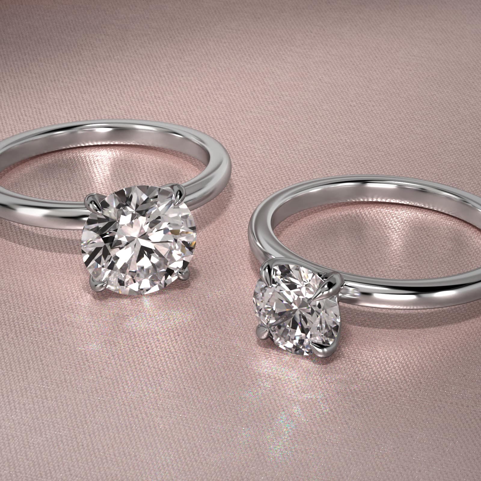 Round 1.5 CT Certified Lab-Grown Diamond Claw Prong Flush Fit Solitaire Engagement Ring In 14K White Gold