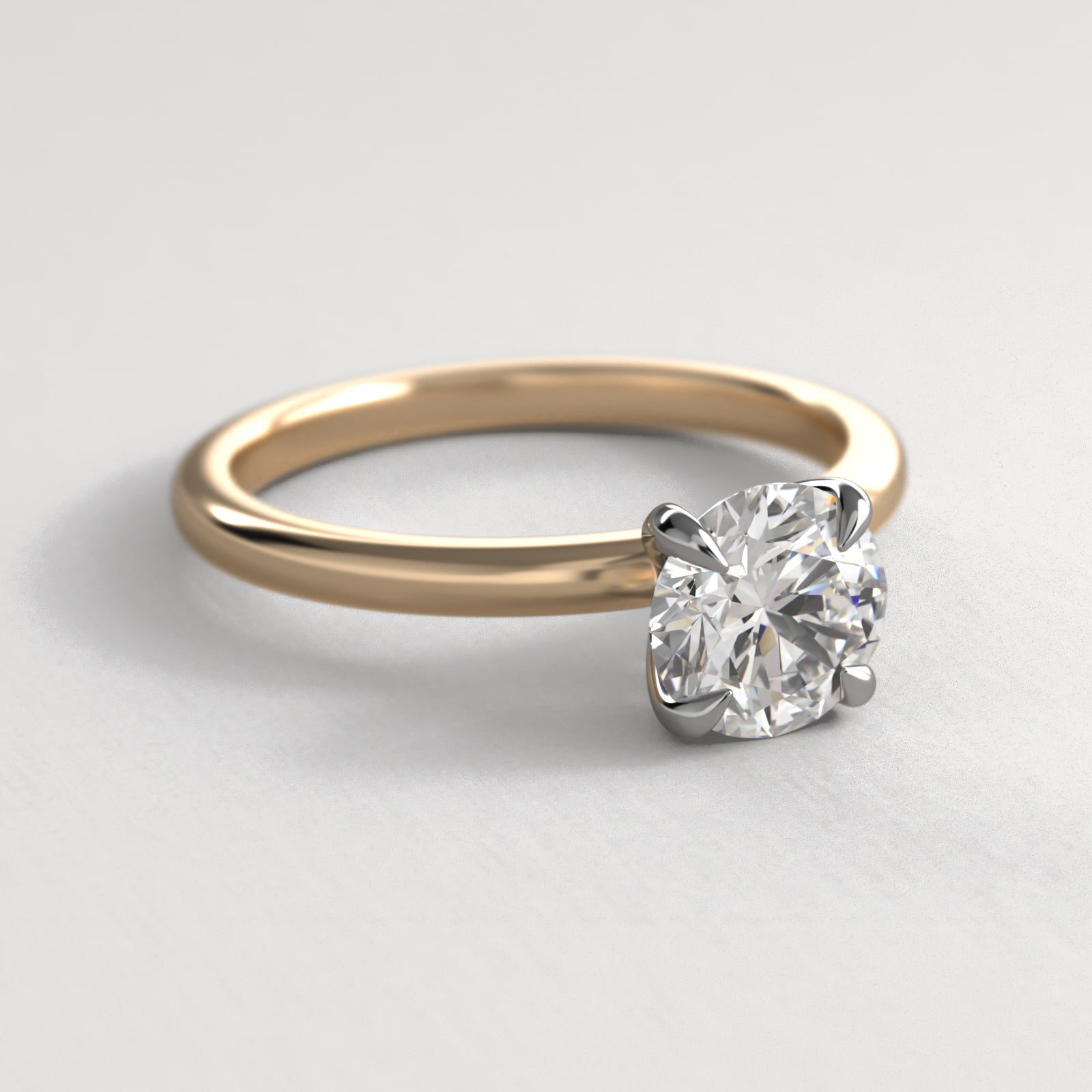 Round 2.5 CT Certified Lab-Grown Diamond Claw Prong Flush Fit Solitaire Engagement Ring In 14K Yellow Gold