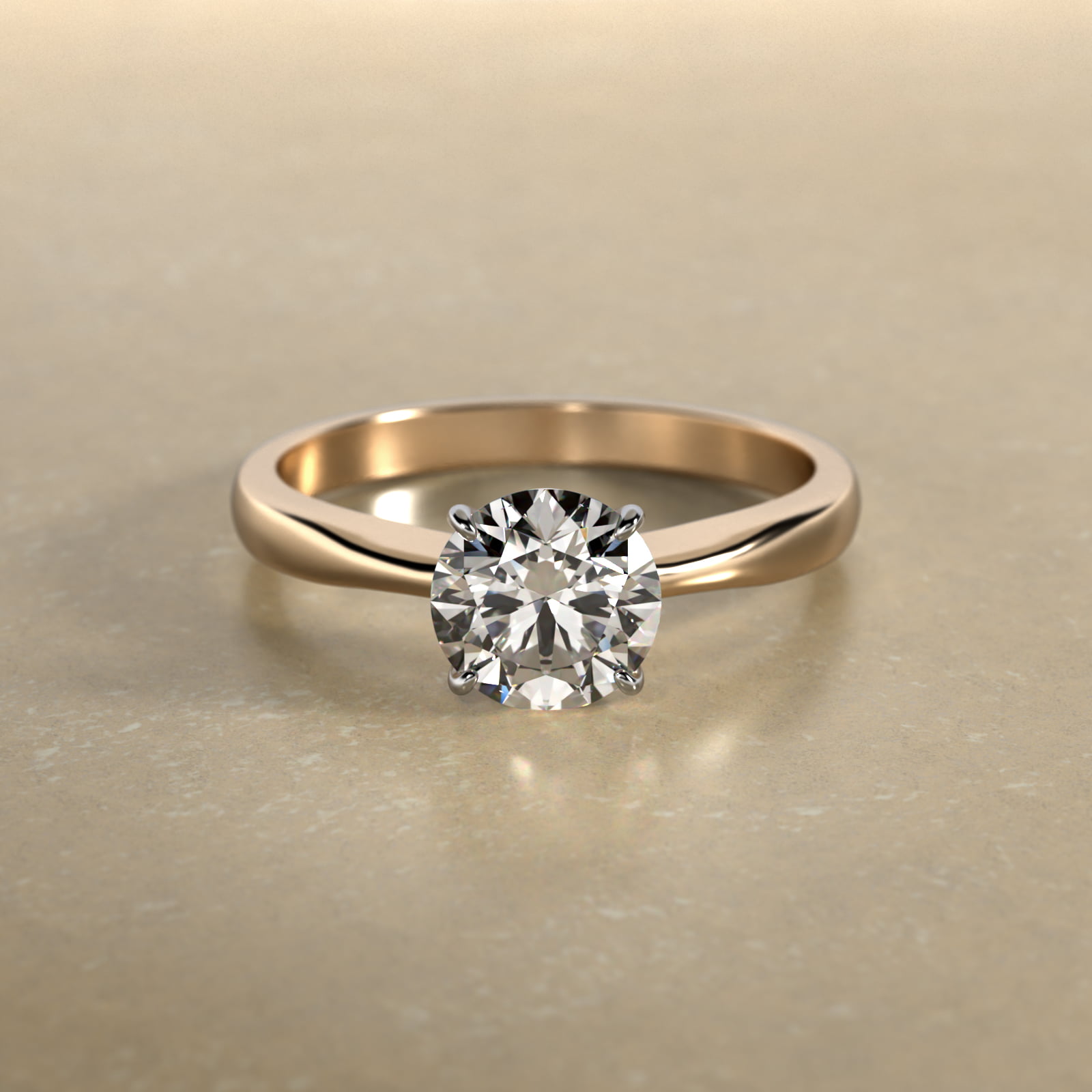 Solitaire Engagement Ring With Wire Basket In 18K Yellow Gold