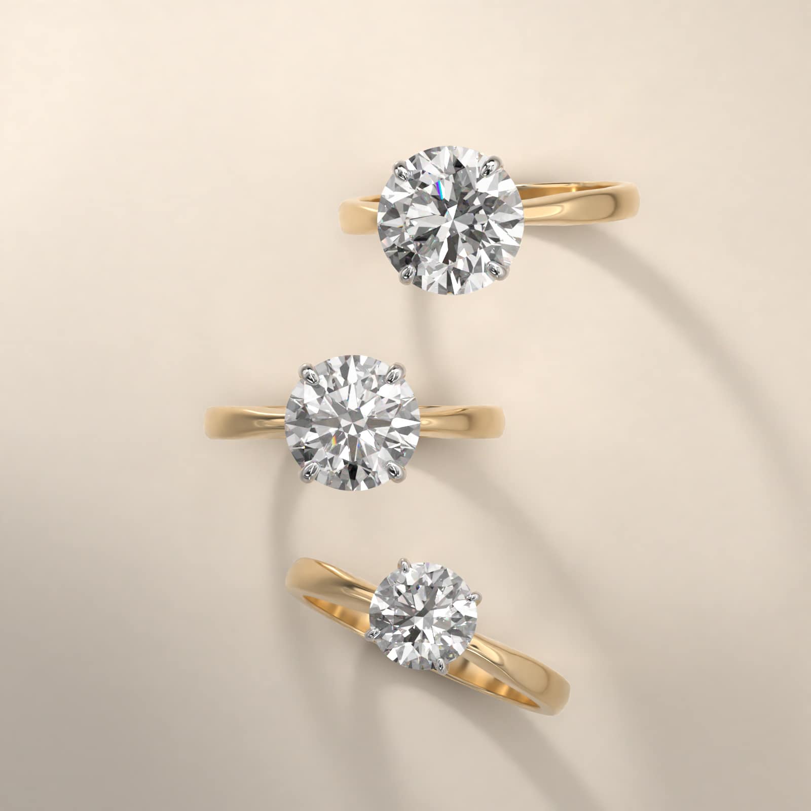 Solitaire Engagement Ring With Wire Basket In 14K Yellow Gold