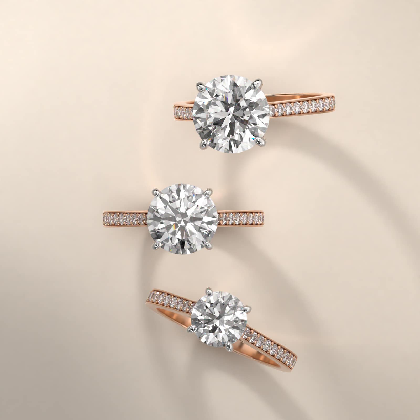 Diamond Pavé Engagement Ring In 14K Rose Gold