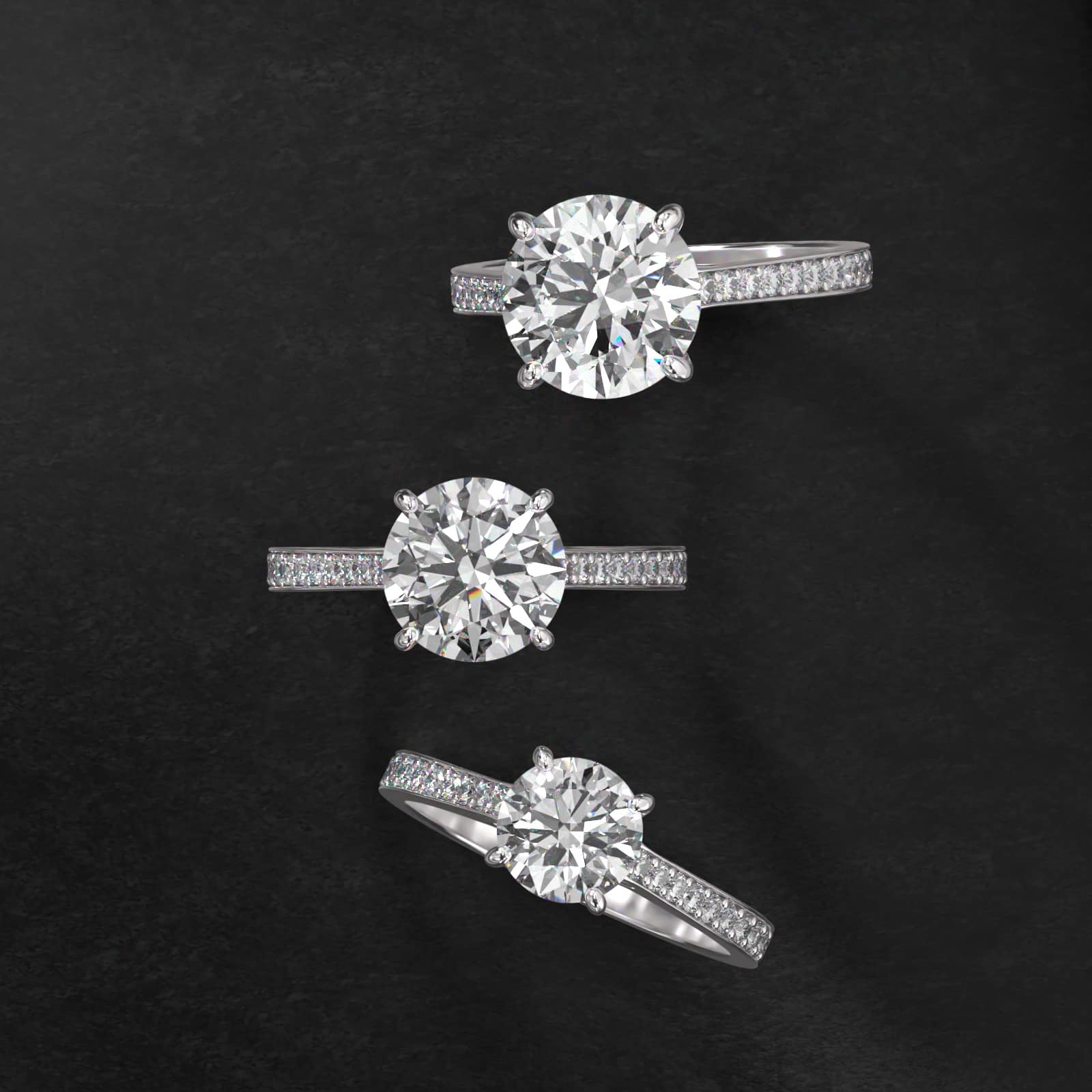 Diamond Pavé Engagement Ring In Platinum