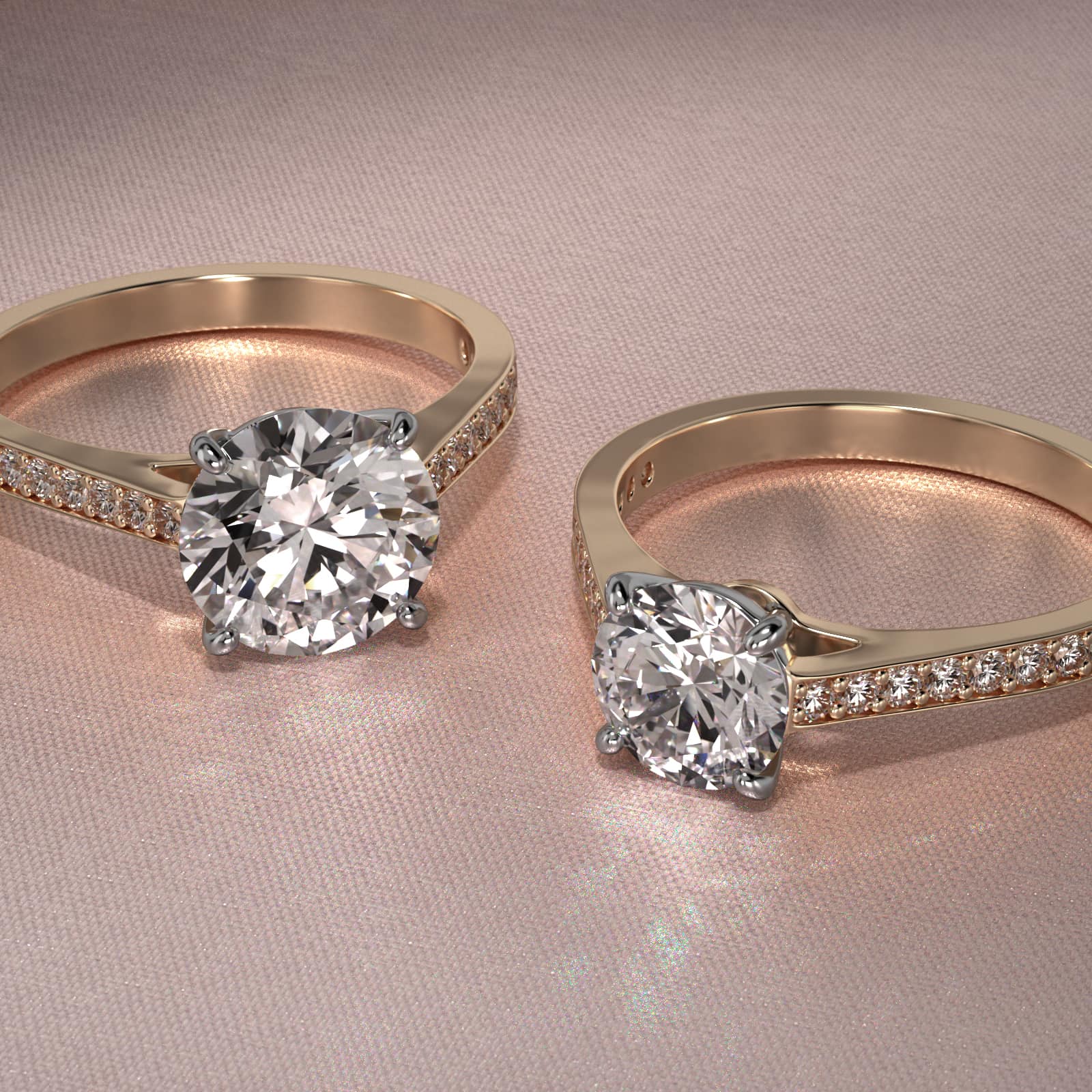 Diamond Pavé Engagement Ring In 18K Yellow Gold