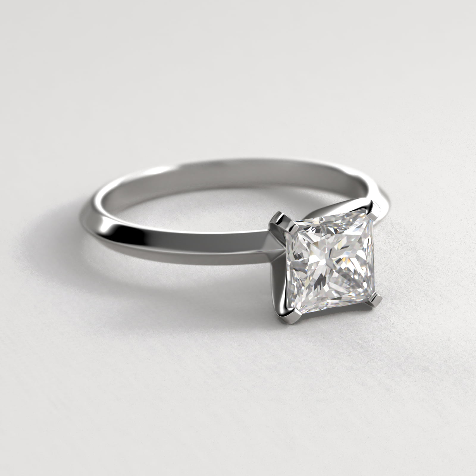 Knife Edge Solitaire Engagement Ring In Platinum