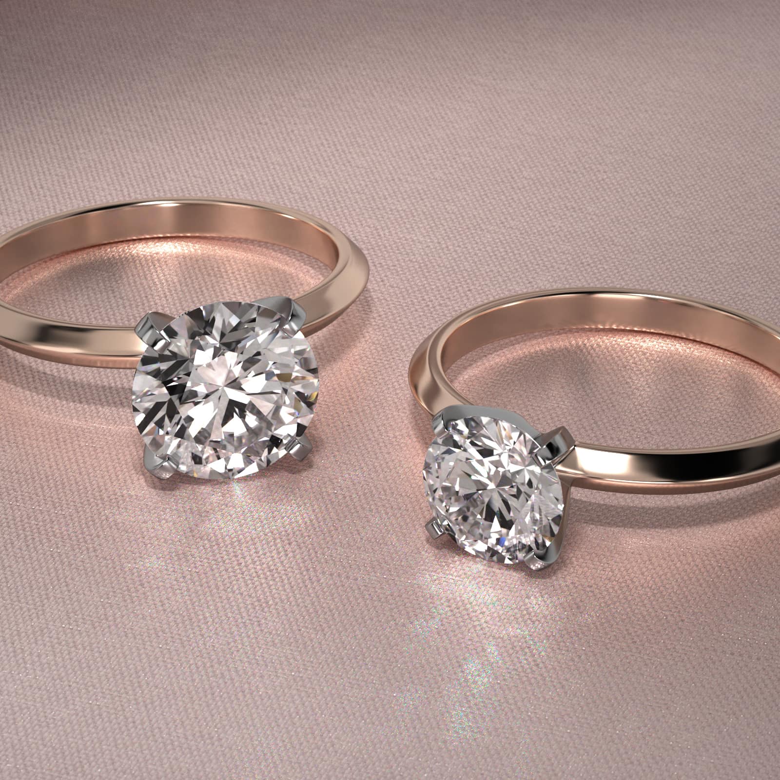 Knife Edge Solitaire Engagement Ring In 14K Rose Gold