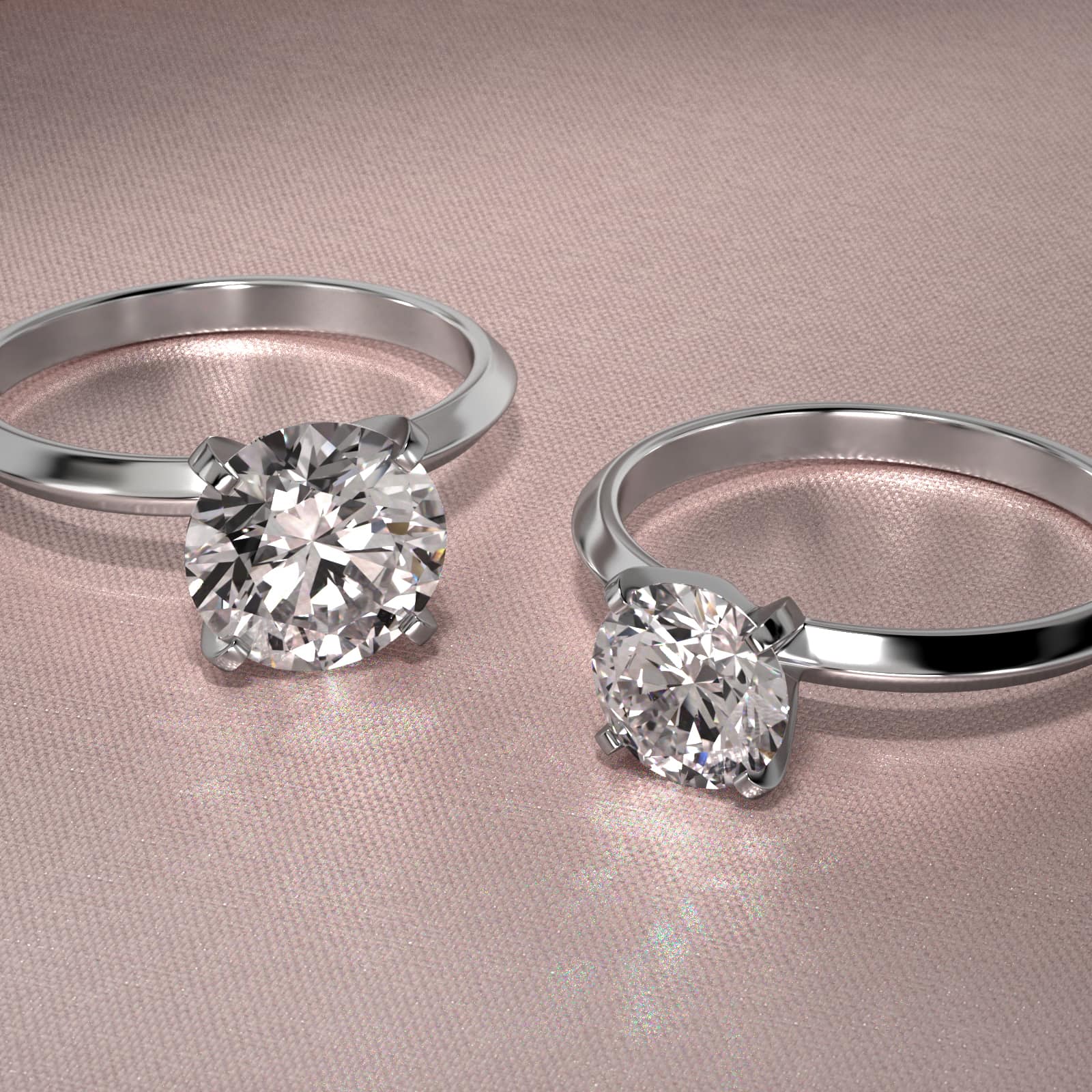 Knife Edge Solitaire Engagement Ring In 14K White Gold