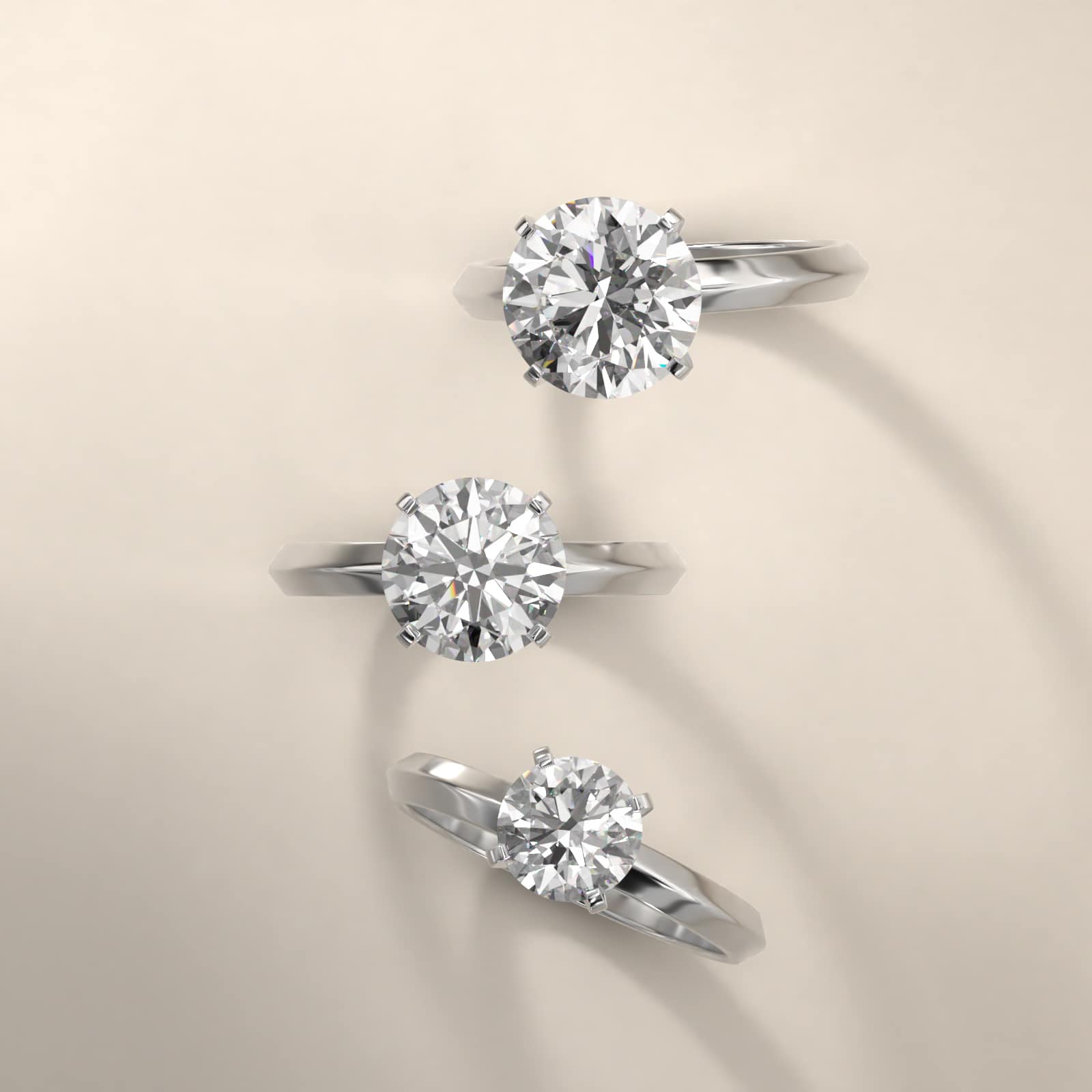 Knife Edge Solitaire Engagement Ring In Platinum