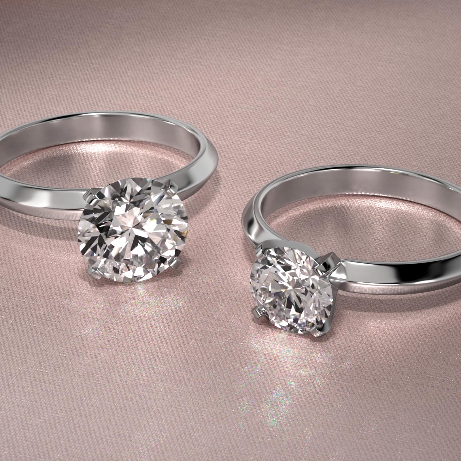 Knife Edge Solitaire Engagement Ring In 14K White Gold