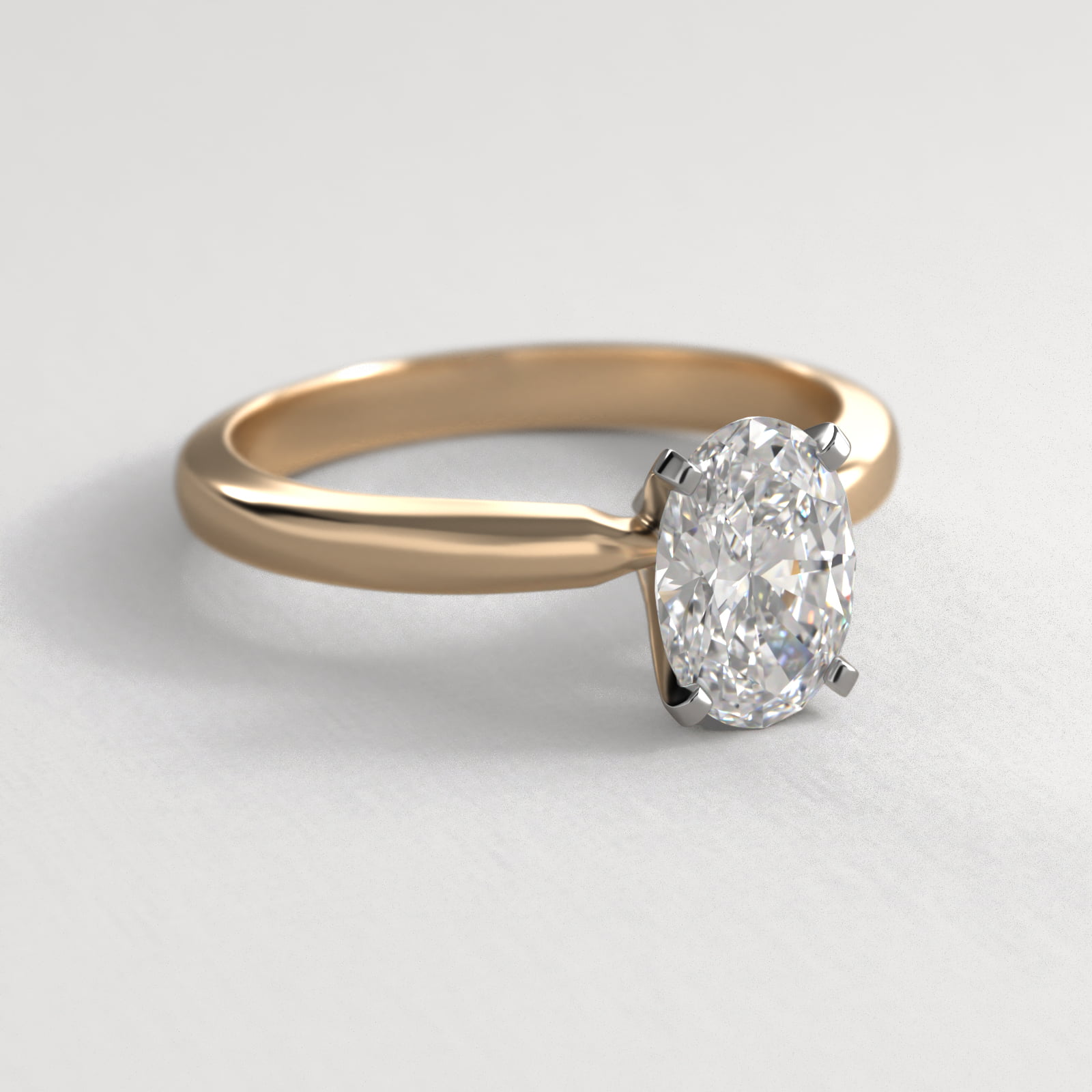 Comfort Fit Solitaire Engagement Ring In 18K Yellow Gold