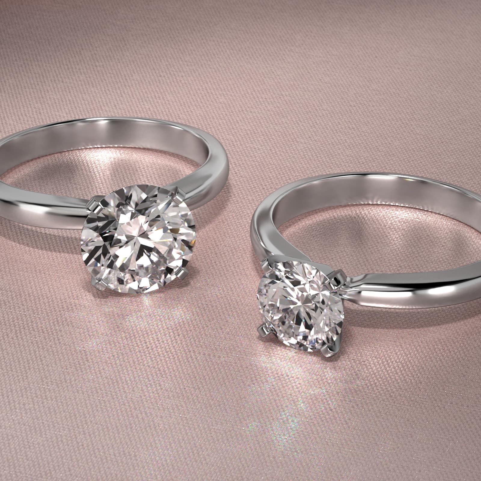 Comfort Fit Solitaire Engagement Ring In 18K White Gold