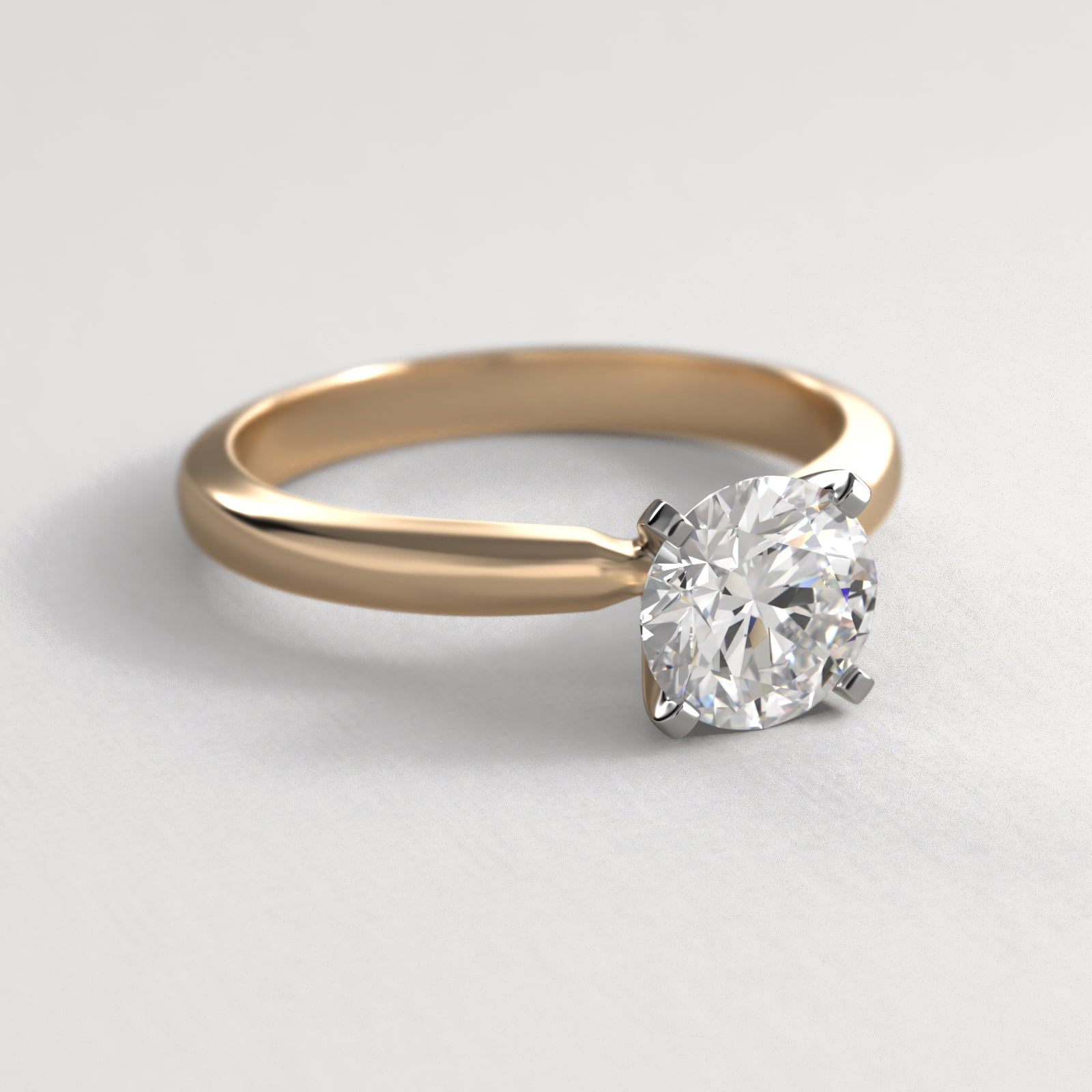 Comfort Fit Solitaire Engagement Ring In 18K Yellow Gold