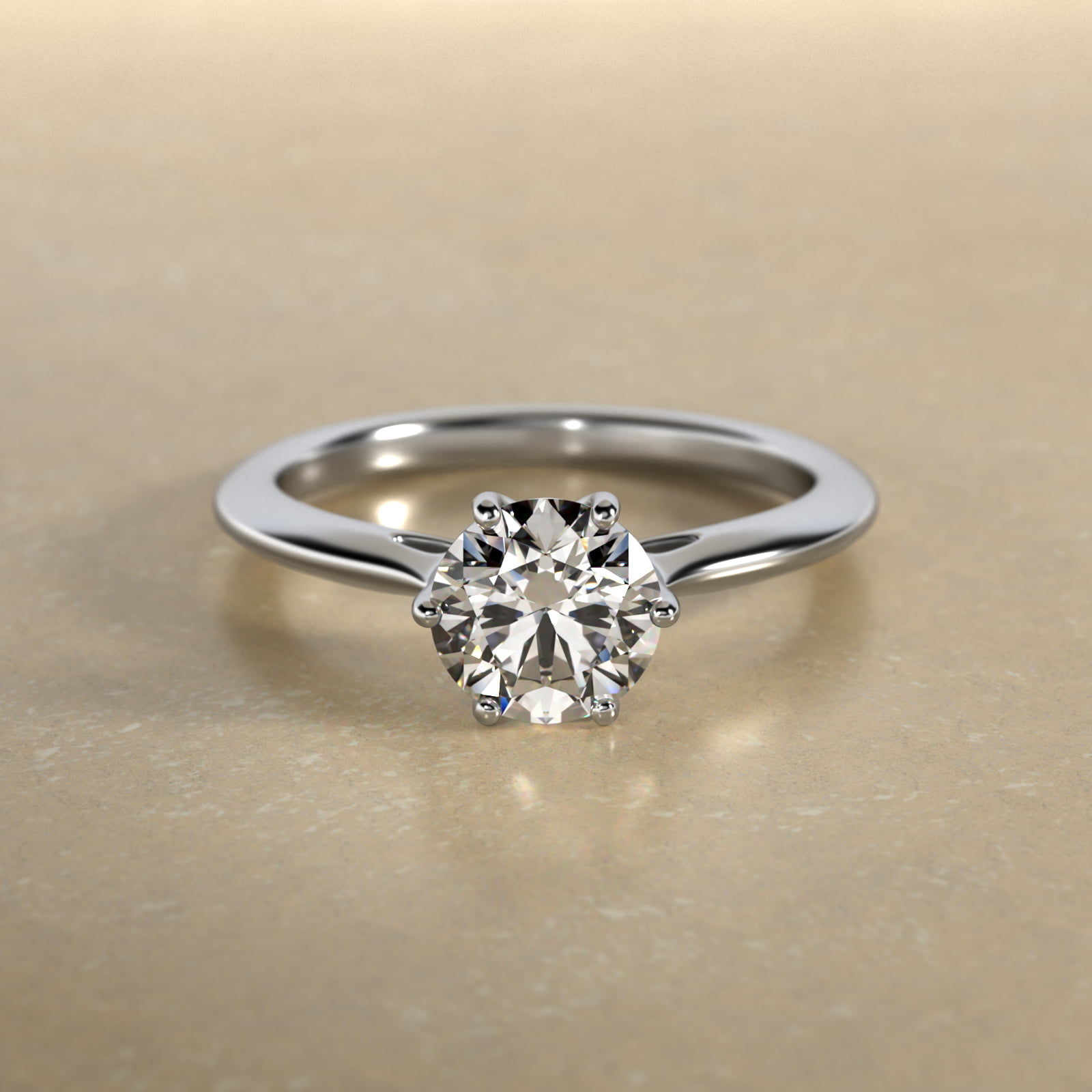 Knife Edge Solitaire Engagement Ring With Intricate Basket In Platinum