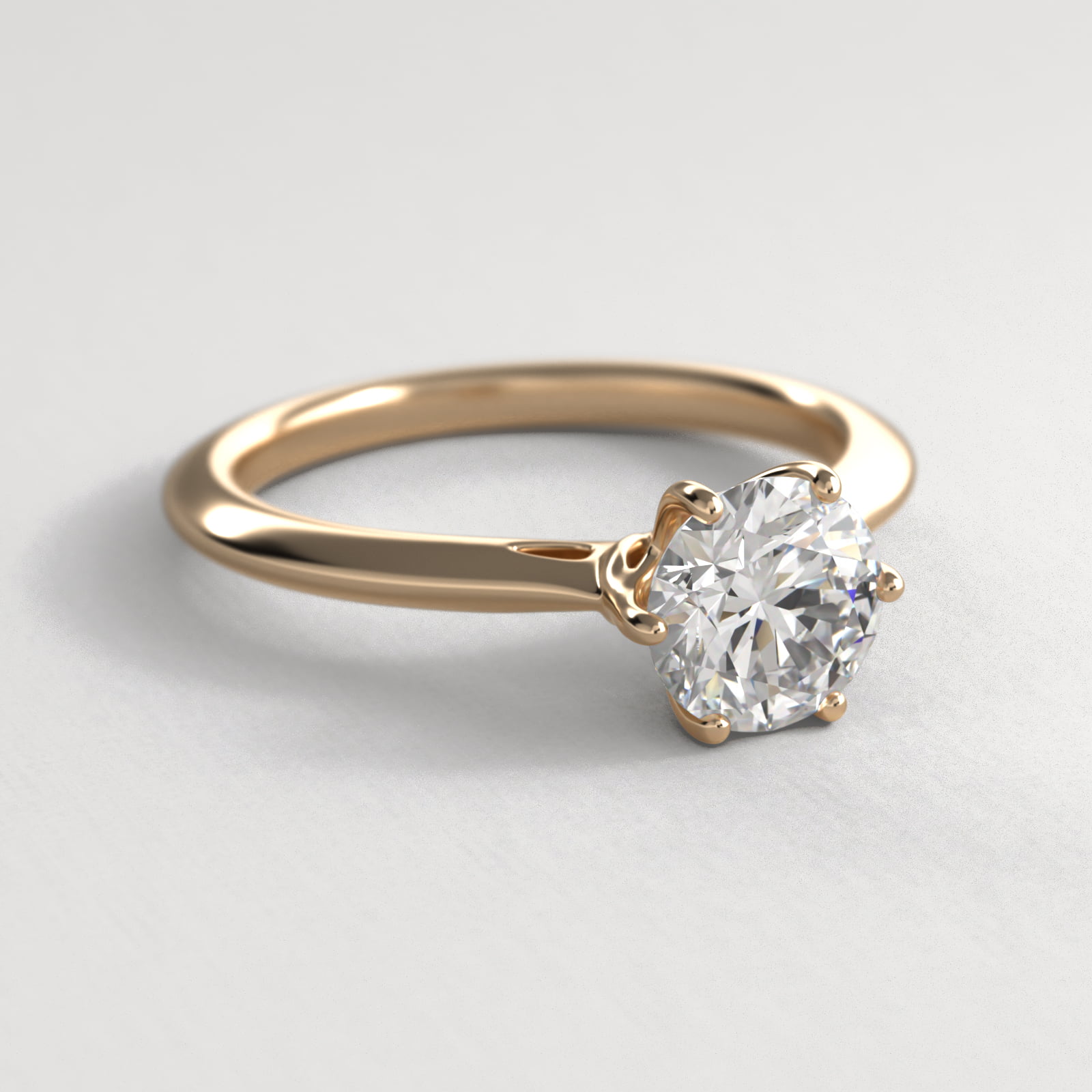 Knife Edge Solitaire Engagement Ring With Intricate Basket In 18K Yellow Gold