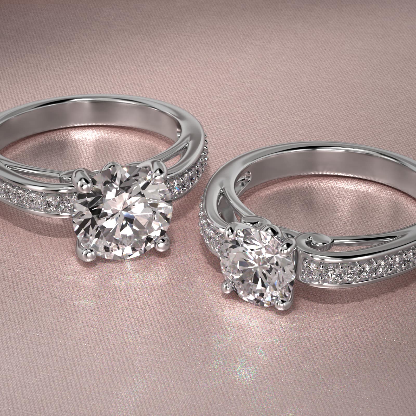 Arched Scroll Vintage-Style Engagement Ring In Platinum