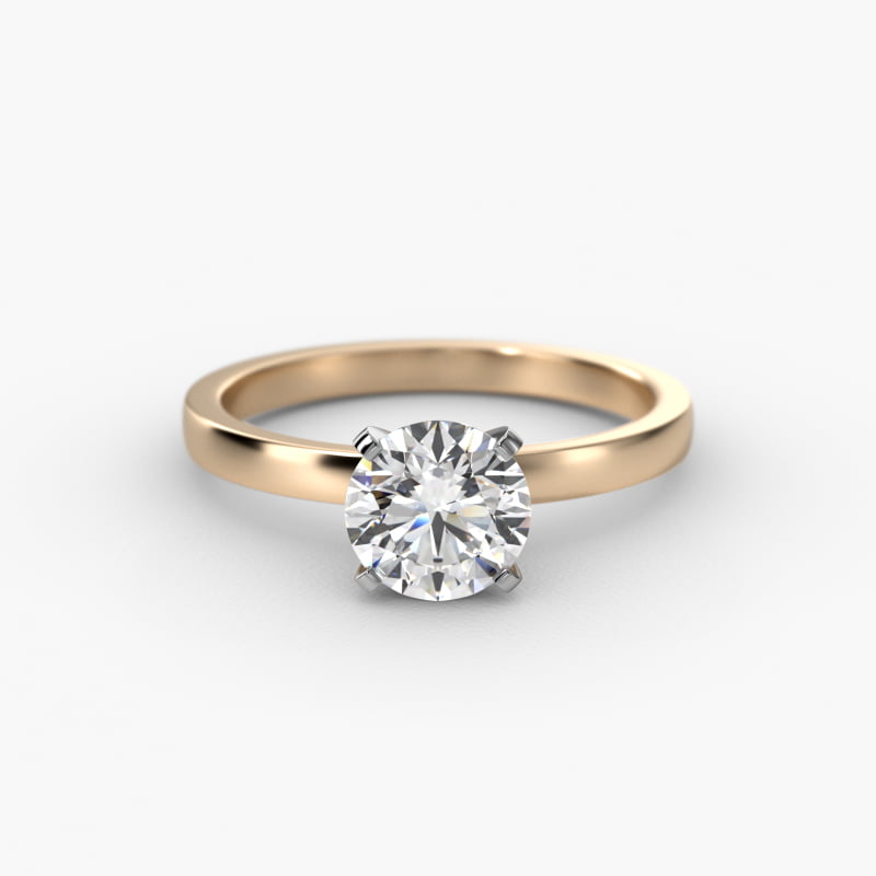 Comfort Fit Solitaire Engagement Ring In 18K Yellow Gold