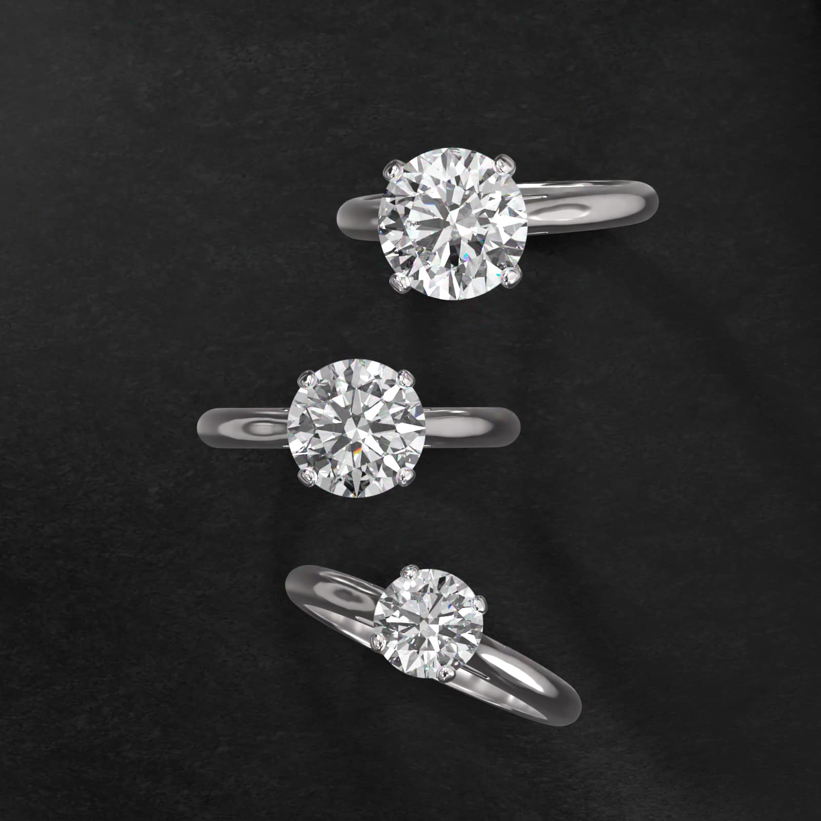 Sleek Solitaire Engagement Ring In 14K White Gold