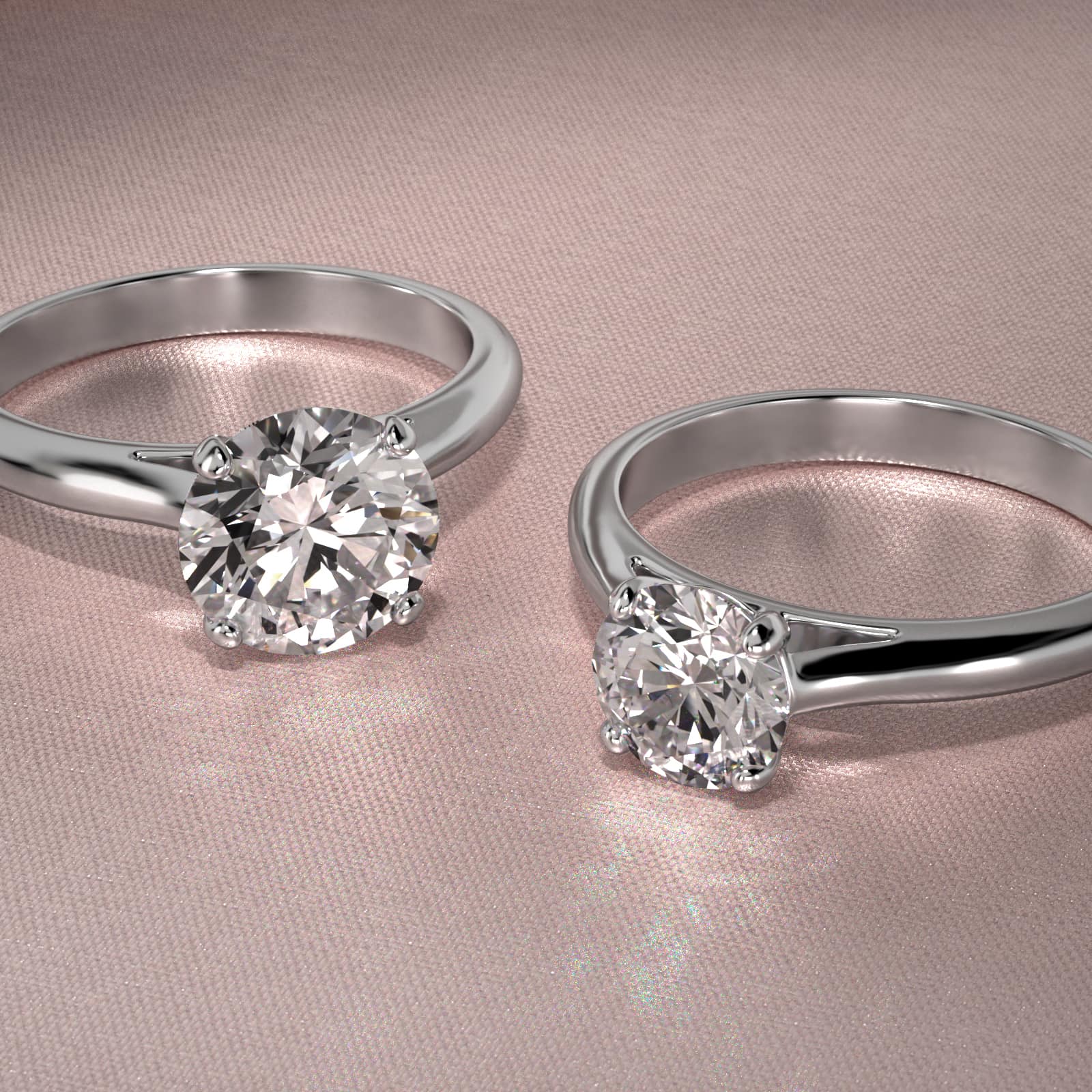 Sleek Solitaire Engagement Ring In 18K White Gold