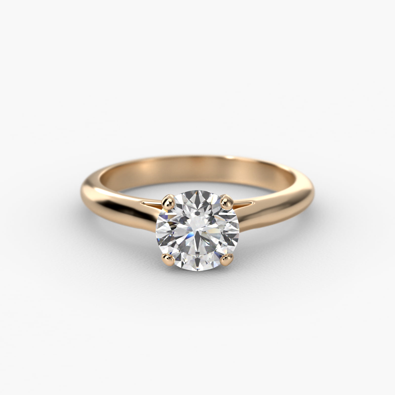 Sleek Solitaire Engagement Ring In 14K Yellow Gold