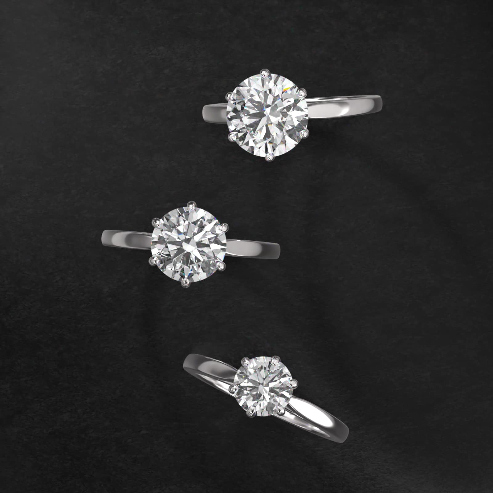 Petite Flower Solitaire Engagement Ring In Platinum