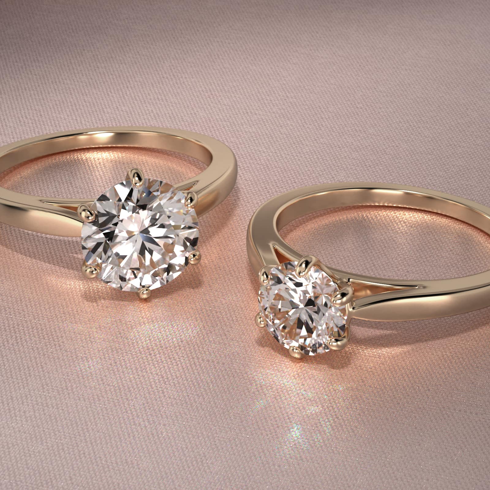 Petite Flower Solitaire Engagement Ring In 18K Yellow Gold