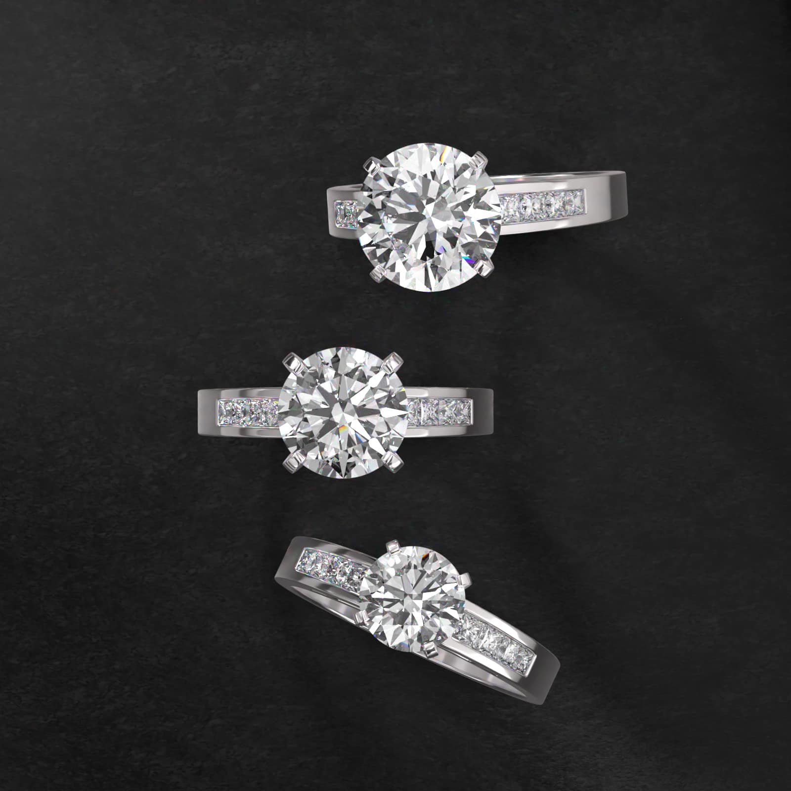 18K White Gold 0.42ct Channel Set Diamond Engagement Ring