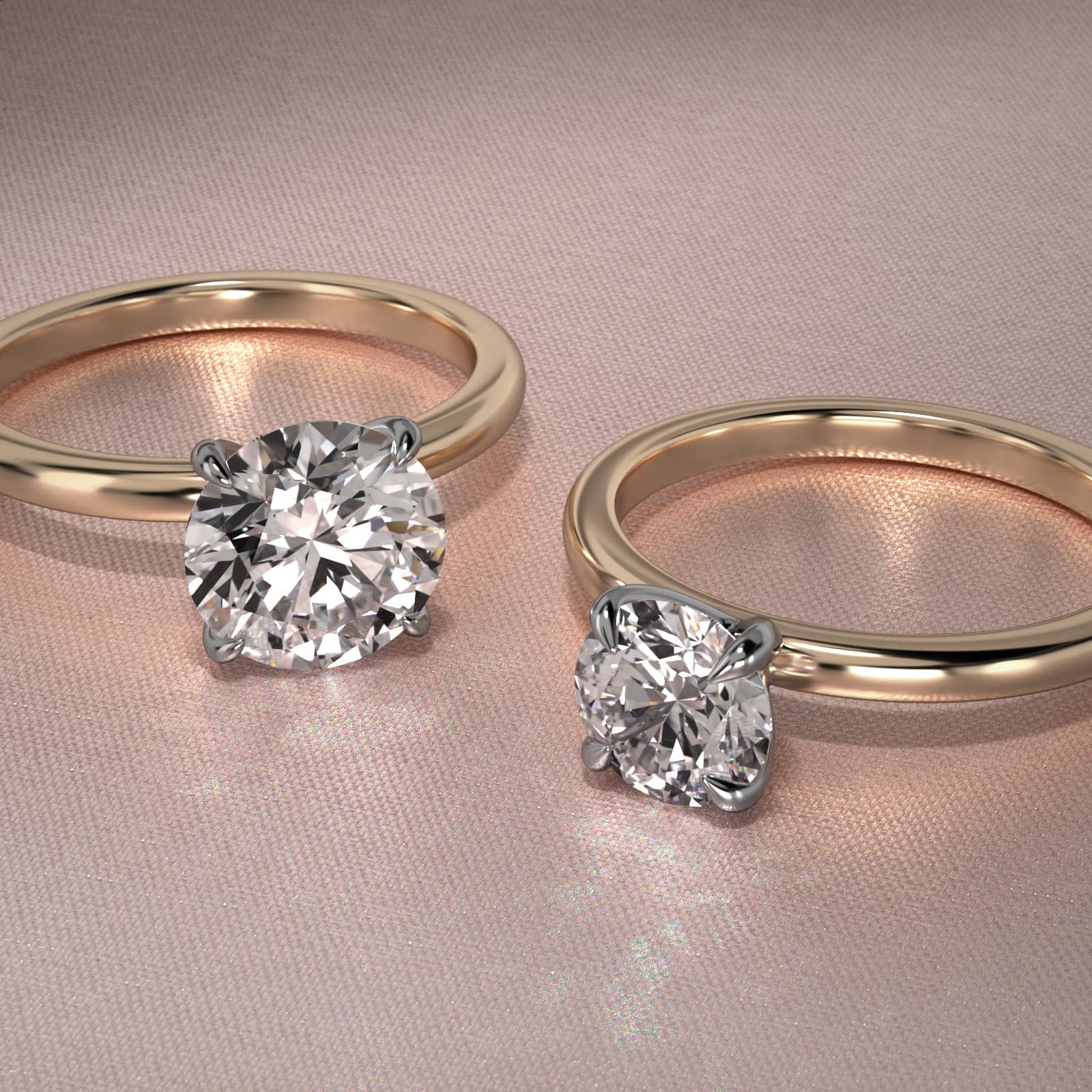 Flush Fit Claw Prong Solitaire Engagement Ring In 14K Yellow Gold