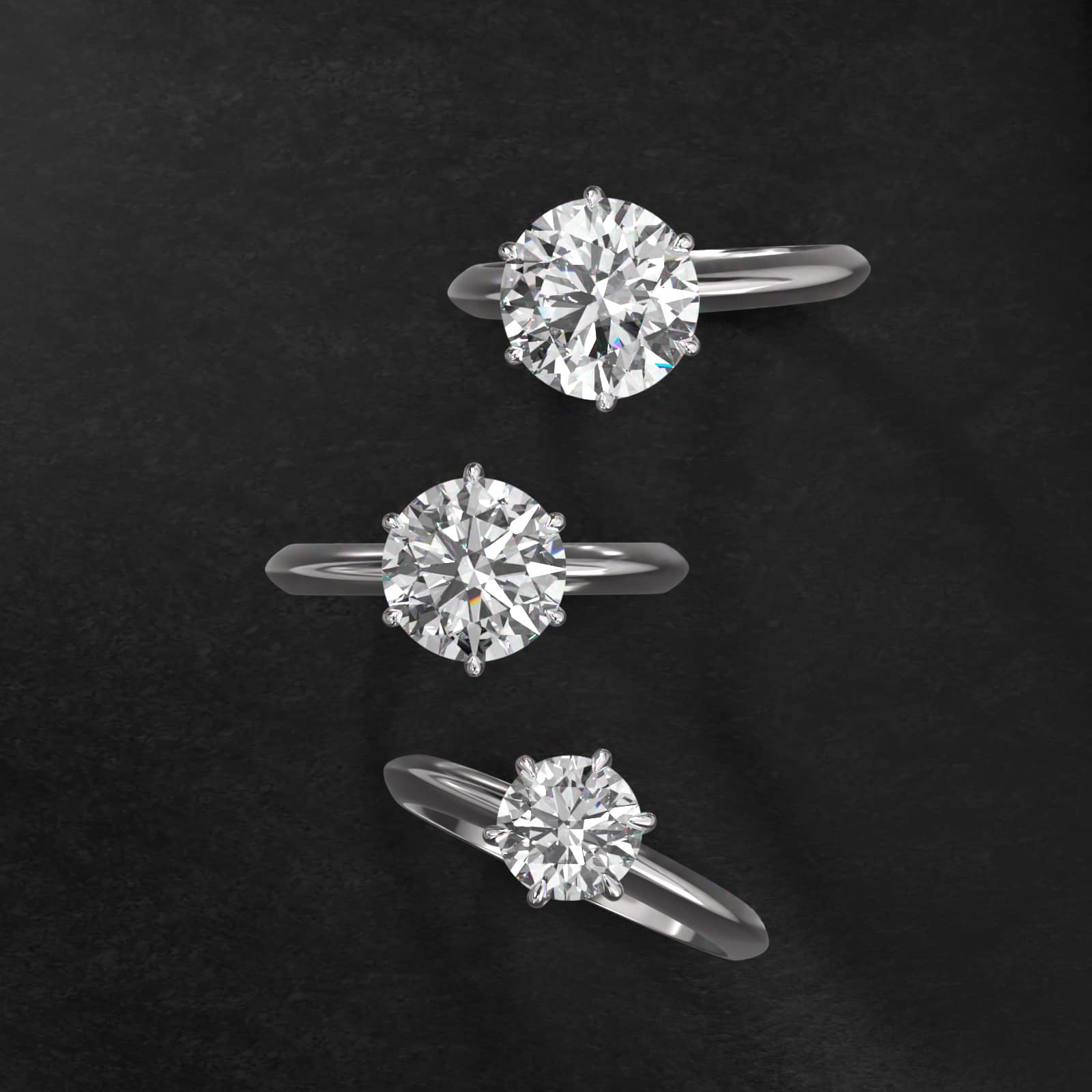 Knife Edge Six Prong Solitaire Engagement Ring In Platinum