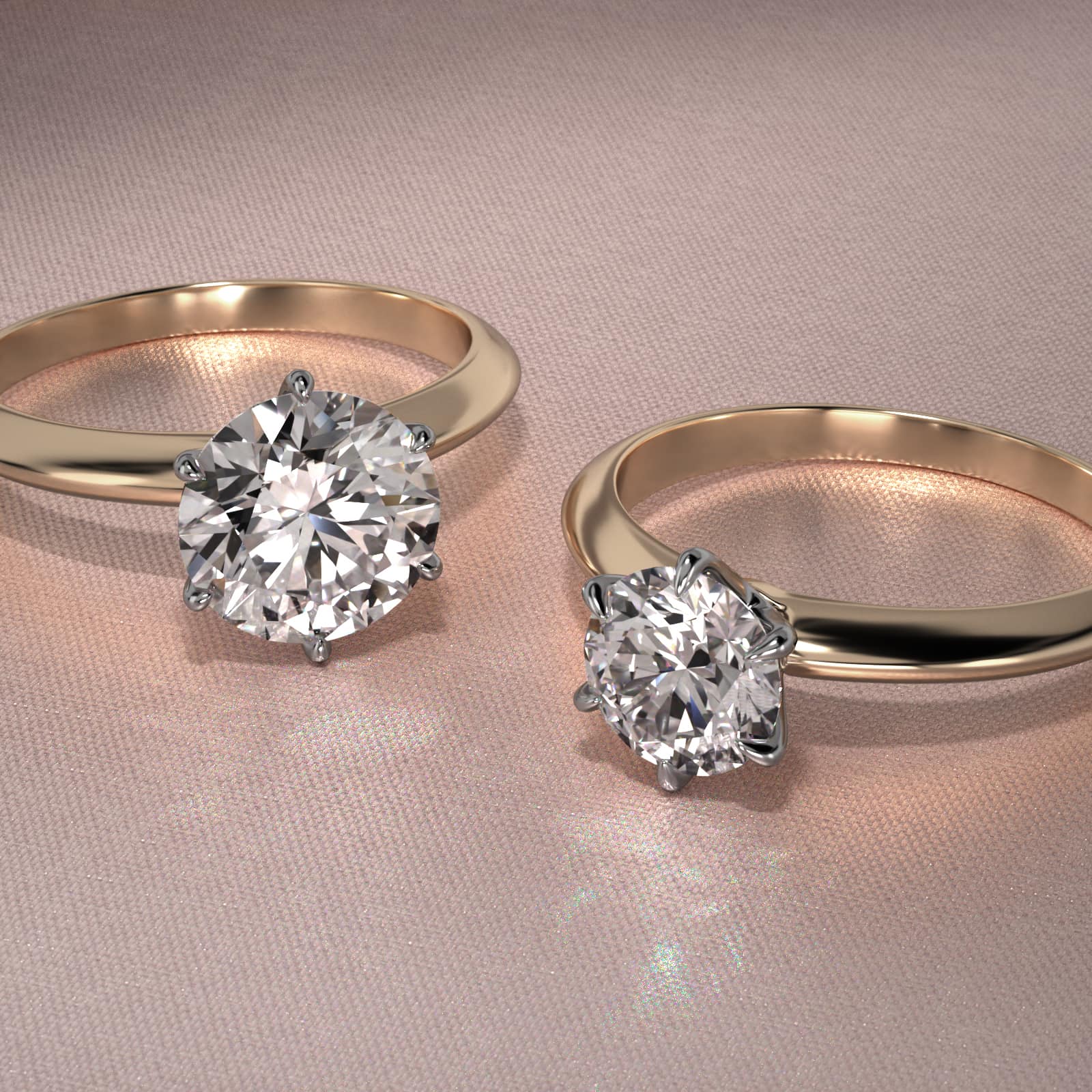 Knife Edge Six Prong Solitaire Engagement Ring In 18K Yellow Gold